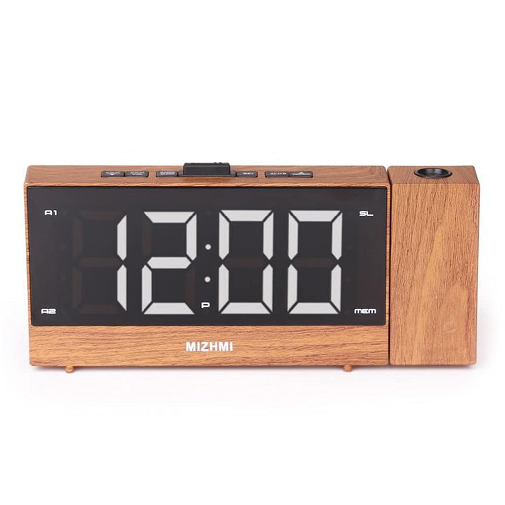 **XJJZS Projection Alarm Clock with FM Radio, Sleep Timer & Digital Display - Perfect for Bedroom, Home Office & Travel (Color: A, Size: One Size)**