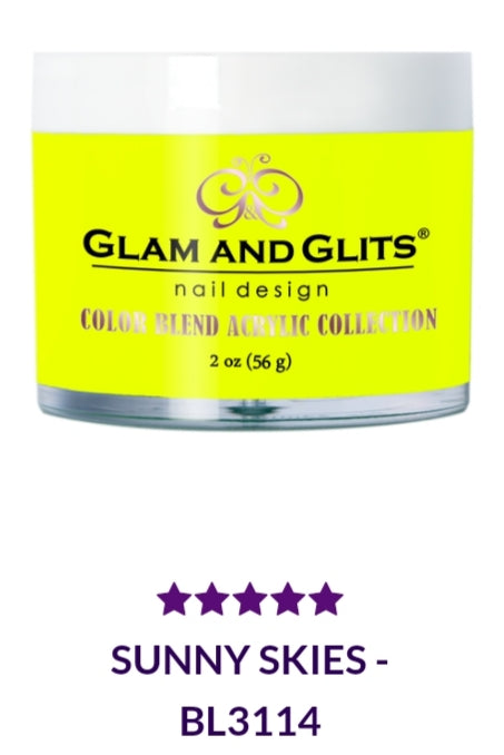 GLAM AND GLITS COLOR BLEND COLLECTION VOL.3 BL3114 - 2 oz Nail Polish in Sunny Skies Shade | Vibrant Summer Nail Colors for Beach Vacations & Pool Parties