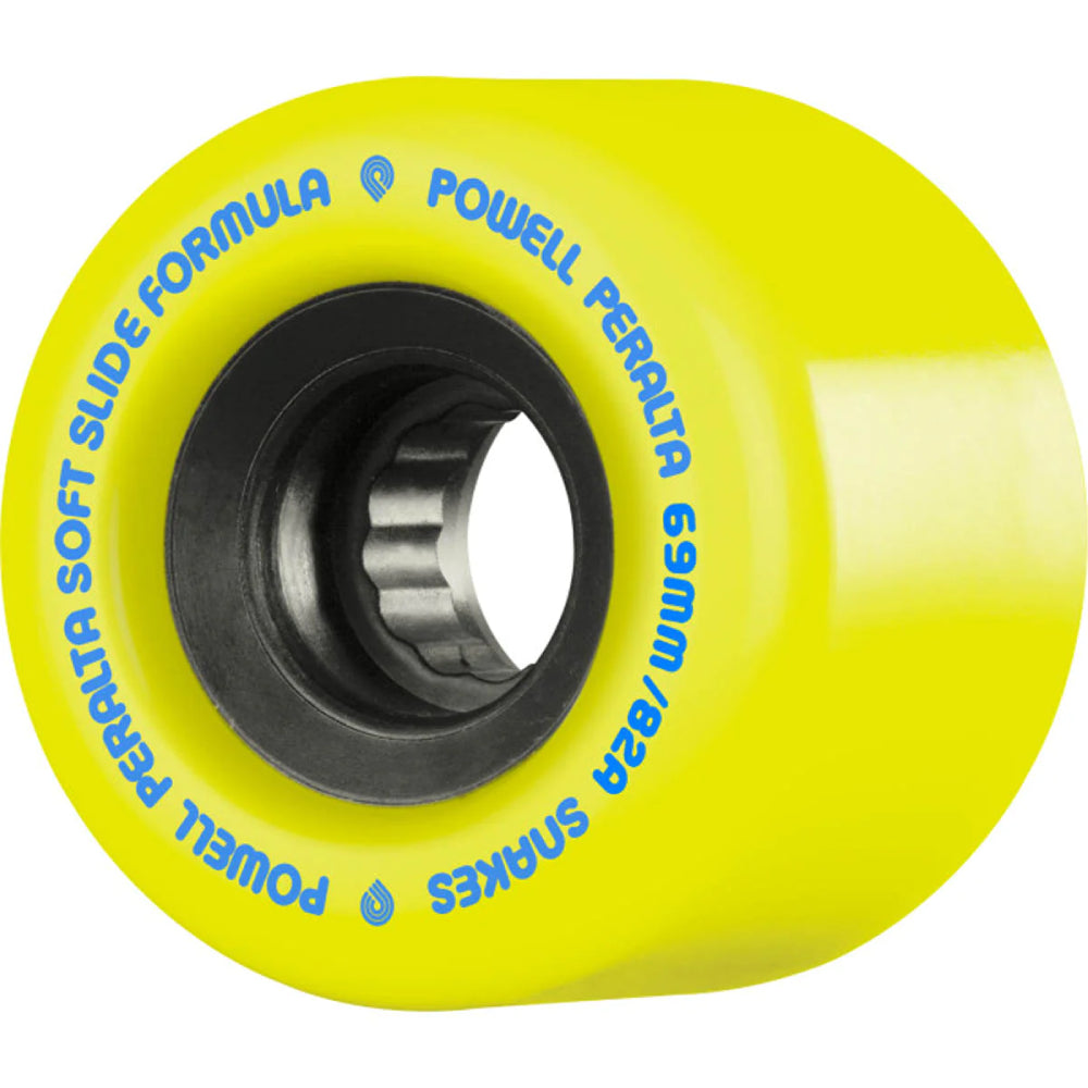 Powell Peralta SSF Snakes Cruiser Wheels 69mm x 82a Yellow - High Performance Skateboard Wheels for Smooth Cruising and Street Skating