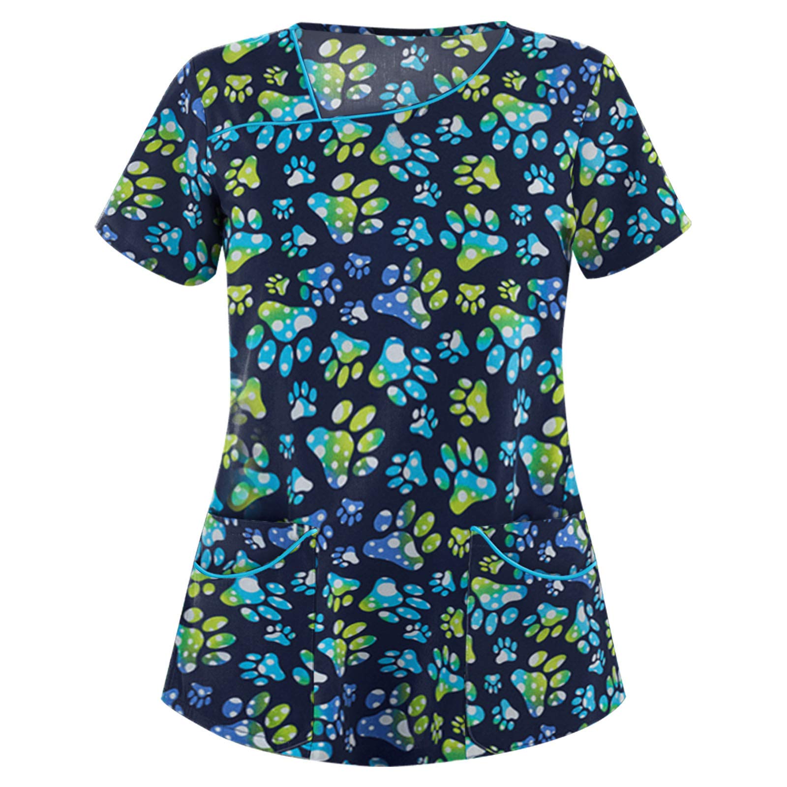 Women's Short Sleeve Work Shirts with 2 Pockets - Comfortable Office Uniform Tops & Blouses for Business Casual, Nursing, Hospitality & Retail Jobs