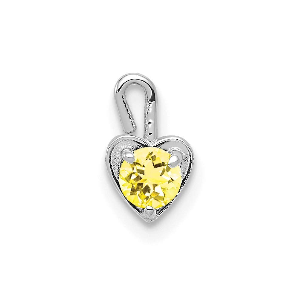 14K White Gold November Birthstone Heart Charm Pendant - Perfect for Necklaces, Bracelets & Gifts for November Birthdays, Anniversaries & Special Occasions