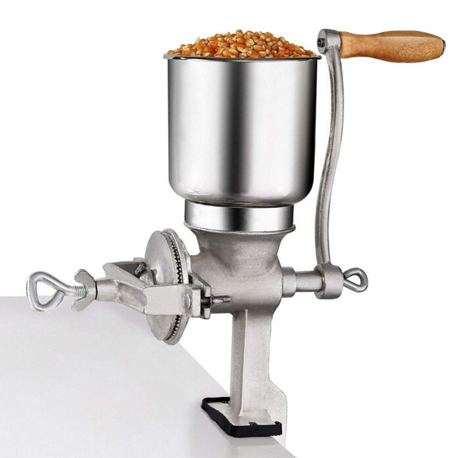 Premium Manual Corn Grain Mill Grinder - Adjustable for Corn, Coffee, Wheat, Oats, Nuts, Herbs & Spices - Large Hopper Kitchen Tool for Home Baking, Camping & Emergency Food Prep