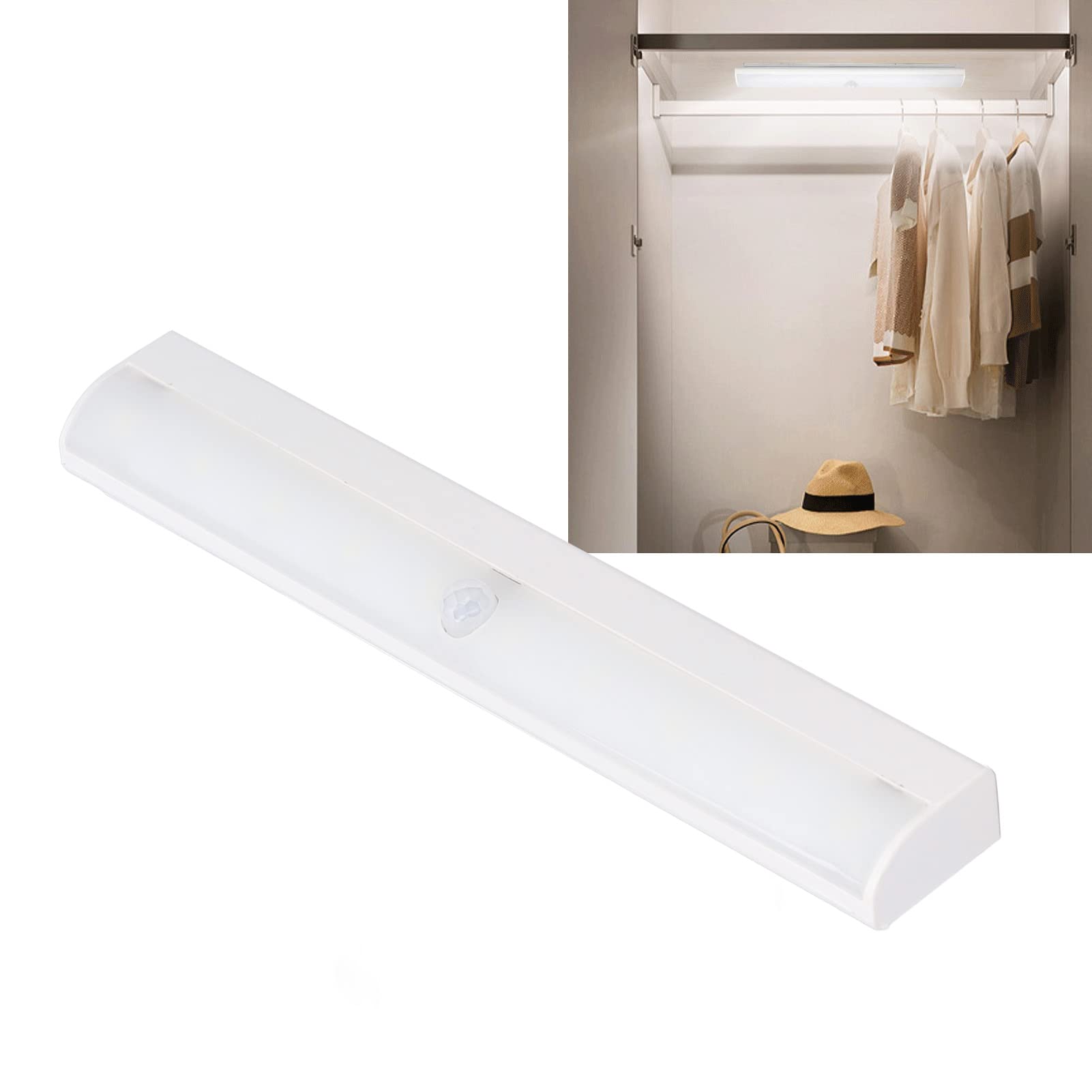 LED Motion Sensor Closet Light - Battery Powered Stick-On Night Light for Kitchen, Bedroom, Wardrobe