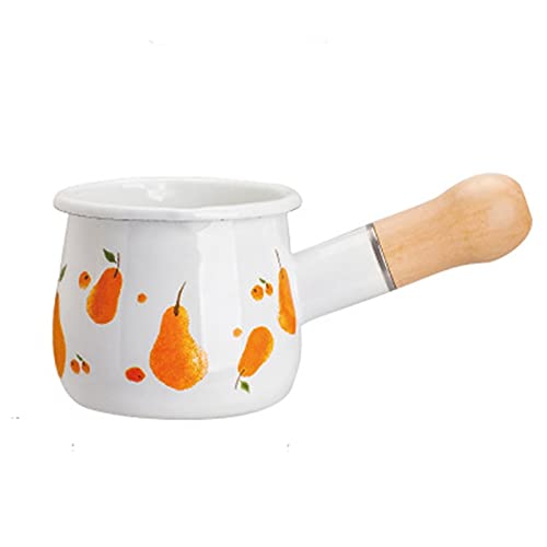Premium Enamel Sauce Pot - Durable Hot Milk Pot for Noodles, Coffee, Baby Food & Steak Sauce | Acid & Base Resistant | Perfect for Kitchen, Camping & Restaurant Use