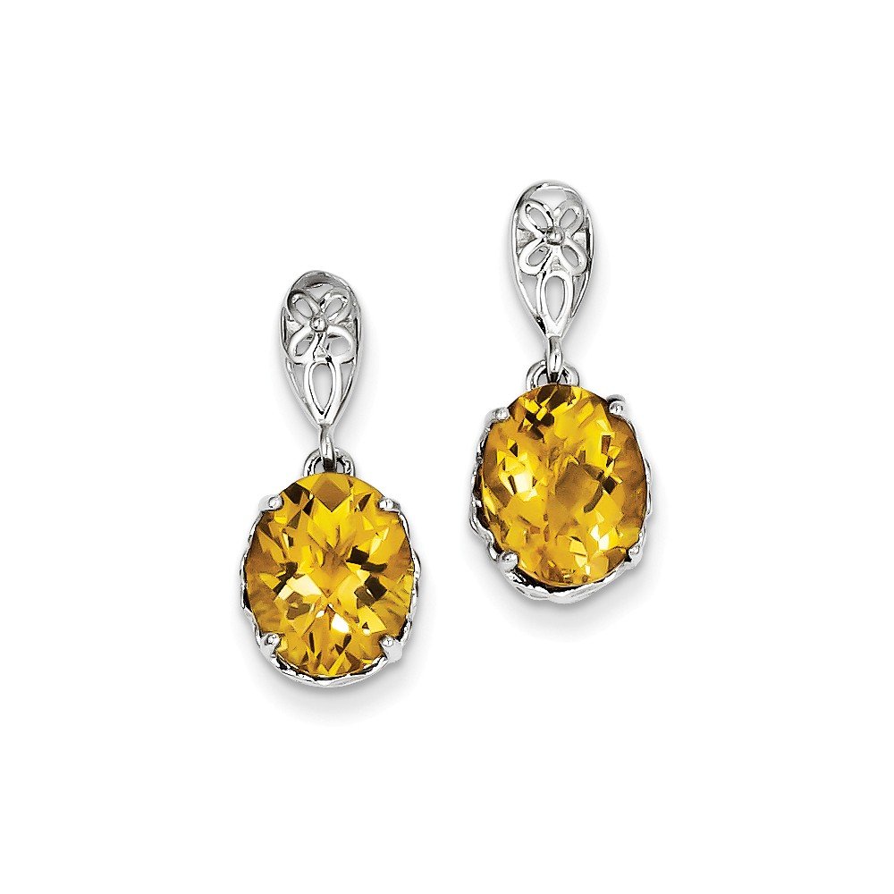 Sterling Silver Whiskey Quartz Earrings for Women - Elegant Dangle Drop Earrings for Party, Wedding & Evening Wear | Hypoallergenic & Tarnish-Resistant Jewelry Gift