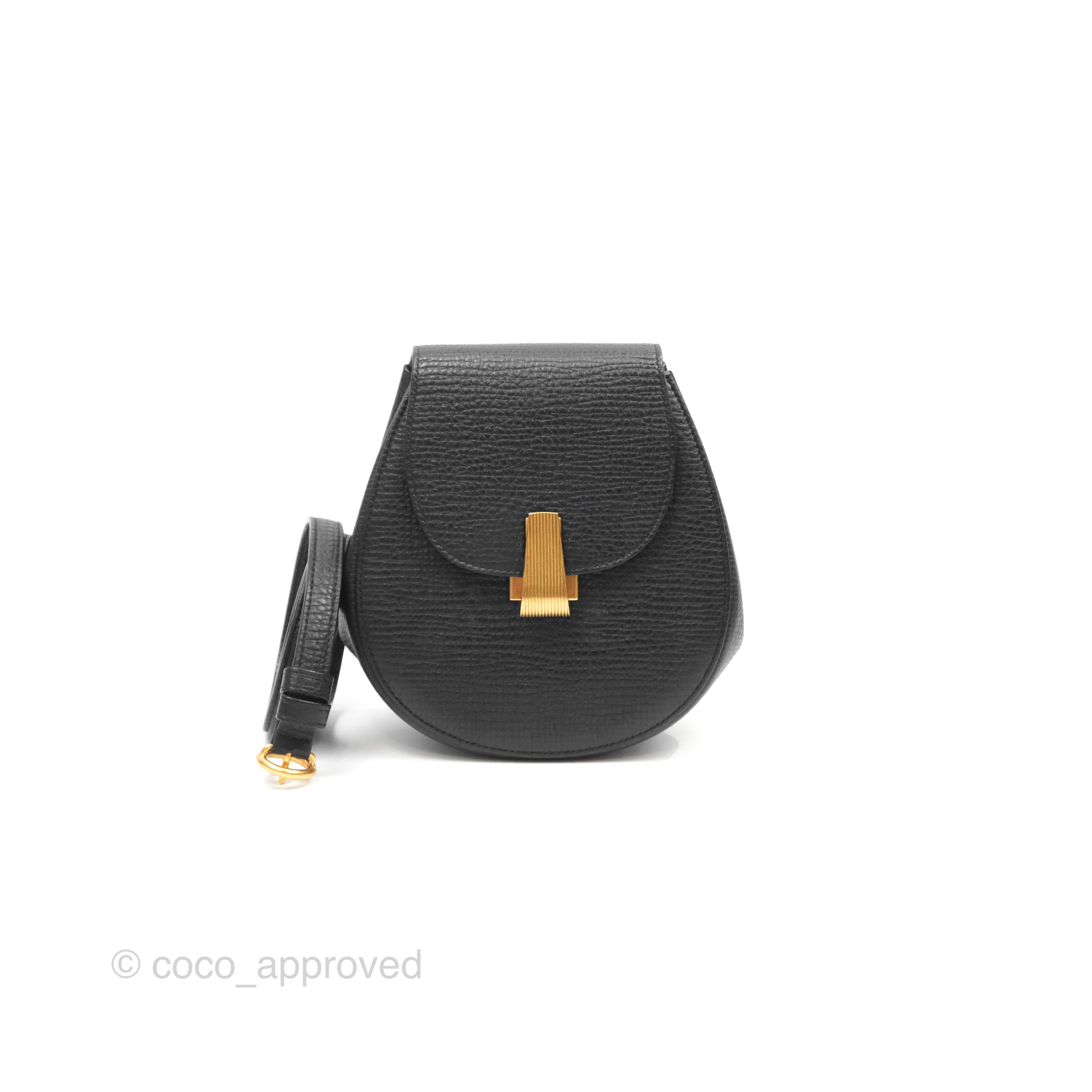Bottega Veneta Palmellato Rounded Belt Bag - Genuine Calfskin Leather Crossbody Bag for Women in Black | Perfect for Everyday Use, Travel & Fashion Accessories