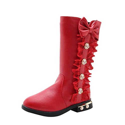 Princess Bow Toddler Boots for Girls - Knee High Fashion Shoes for Kids