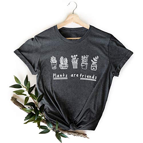 Plants Are Friends T-Shirt - Funny Gardening Tee for Plant Lovers, Gardener Gift, Cute Plant Shirt for Women & Men | Perfect for Garden Parties, Plant Enthusiast Meetups & Earth Day Celebrations