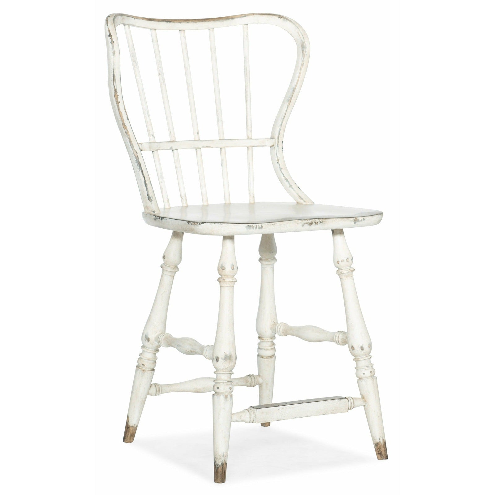 Ciao Bella Spindle Back White Counter Stool - 24