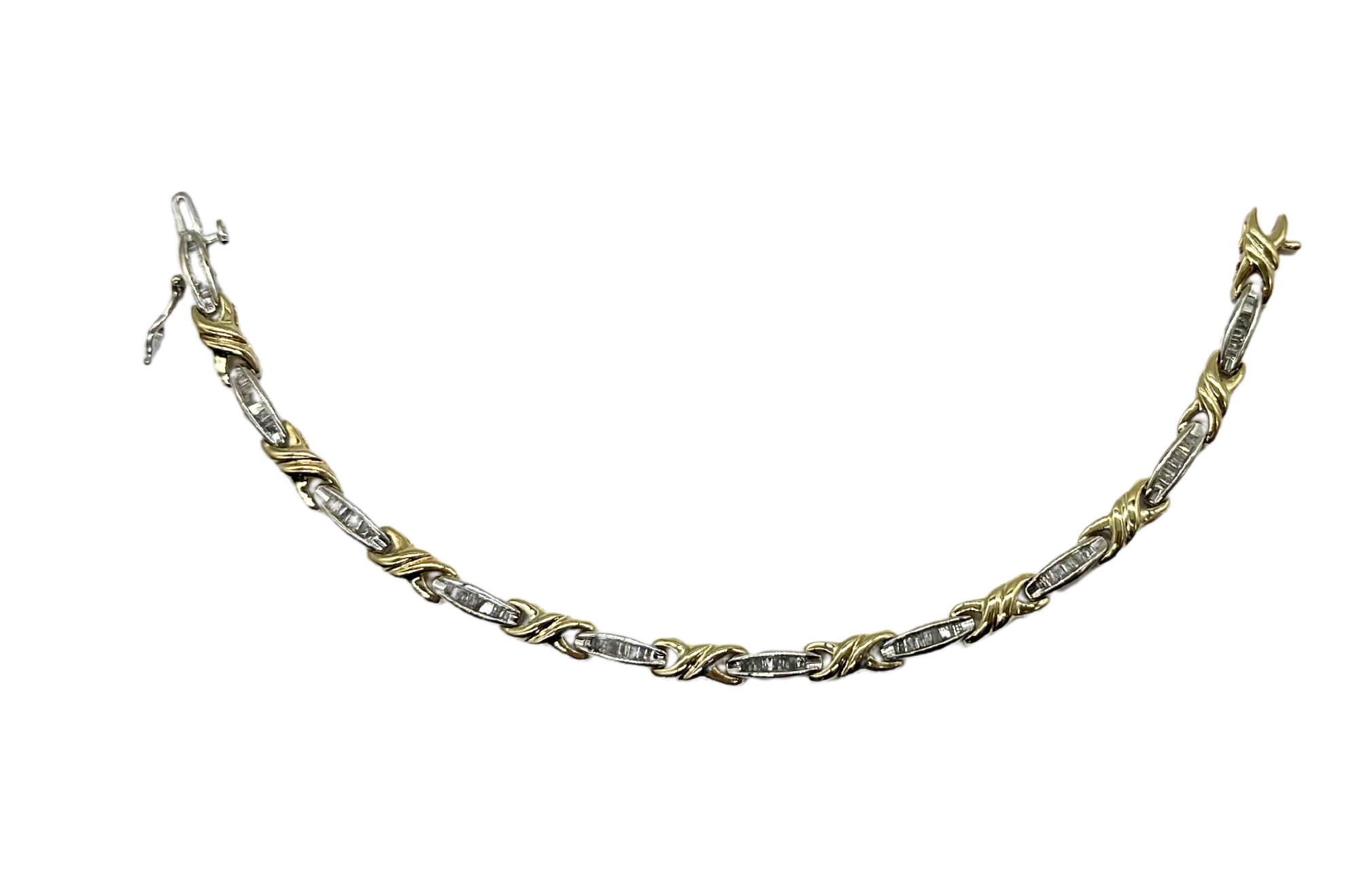 X and Bar Baguette Diamond Bracelet for Women - Elegant Tennis Bracelet for Everyday Wear & Special Occasions