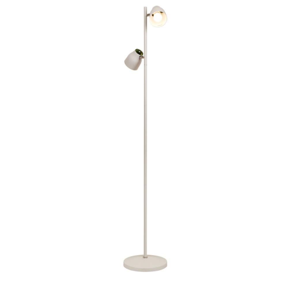 Modern Adjustable Multi-Head Floor Lamp with White Acrylic Shades - Standing Reading Light for Bedroom, Living Room & Office - Vertical Indoor Lighting Solution for Home Decor