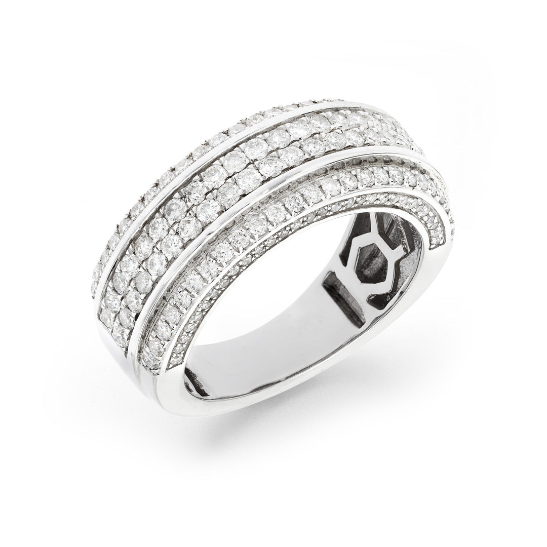 Men's Diamond & Gold Wedding Band Ring - 14K Solid Gold Luxury Jewelry for Engagement, Anniversary & Special Occasions