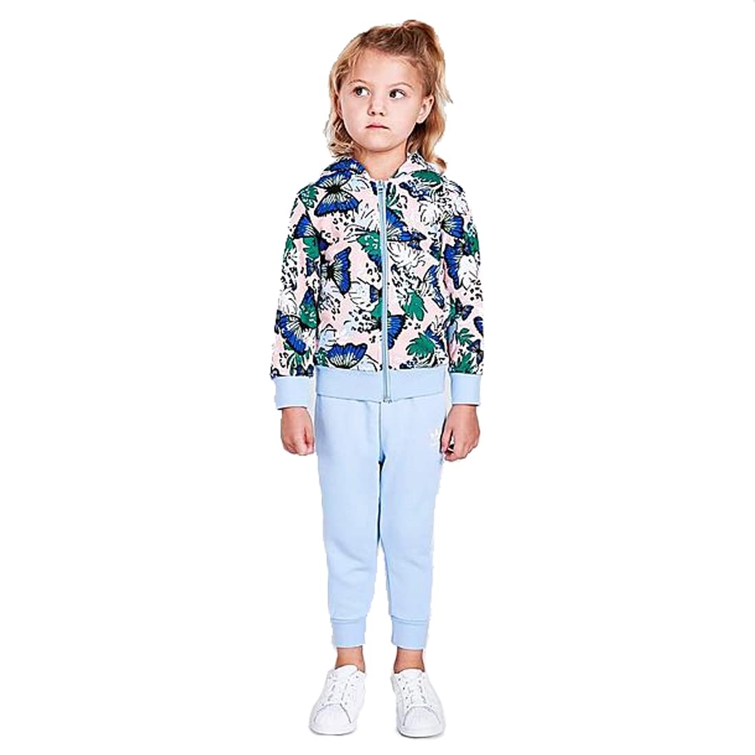 Adidas Originals Girls' Infant & Toddler Hoodie and Jogger Set - Animal Floral Print 2-Piece Outfit for Playdates, Daycare & Casual Wear