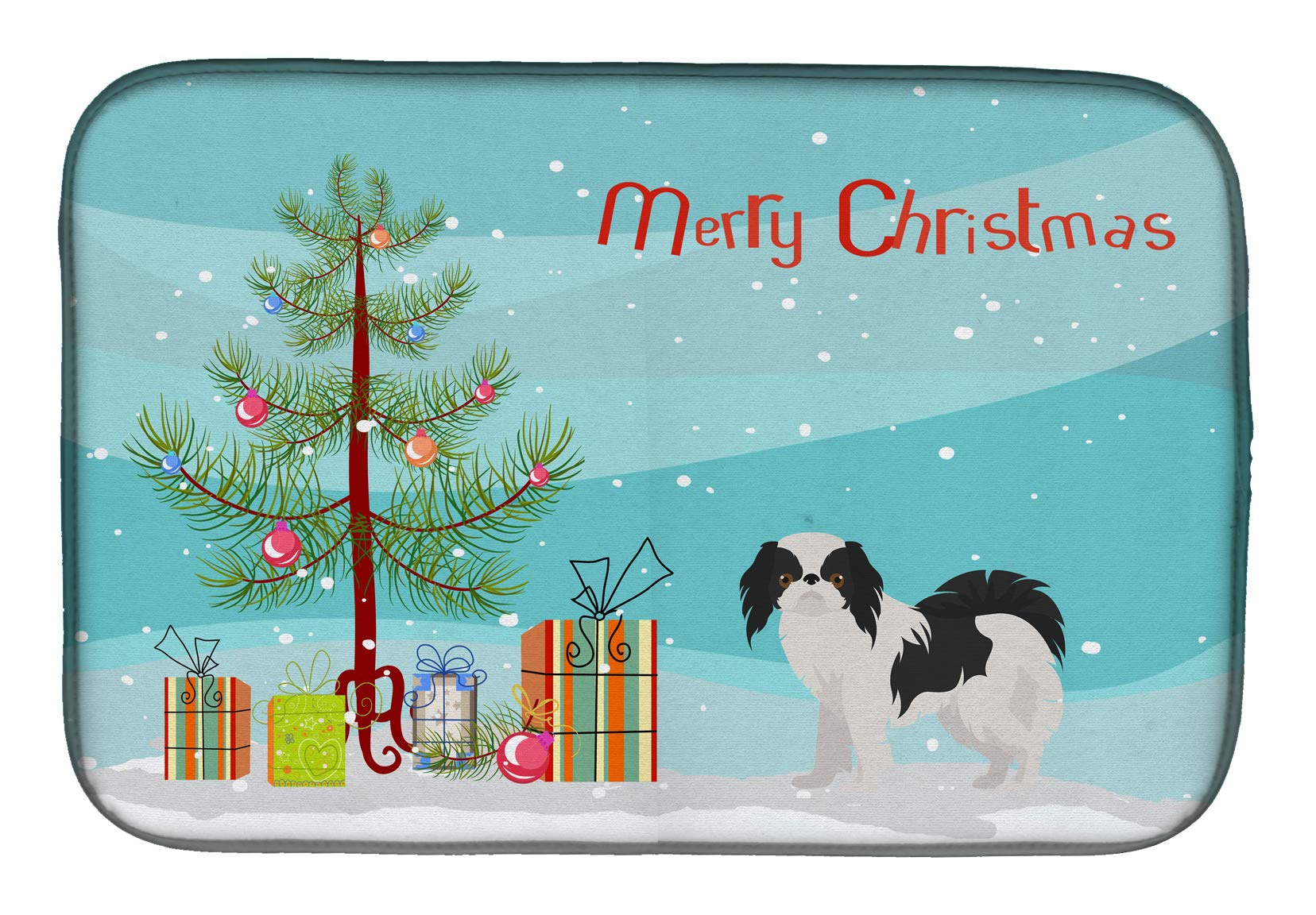 Japanese Chin Christmas Dish Drying Mat - Absorbent Kitchen Counter Pad for Holiday Decor