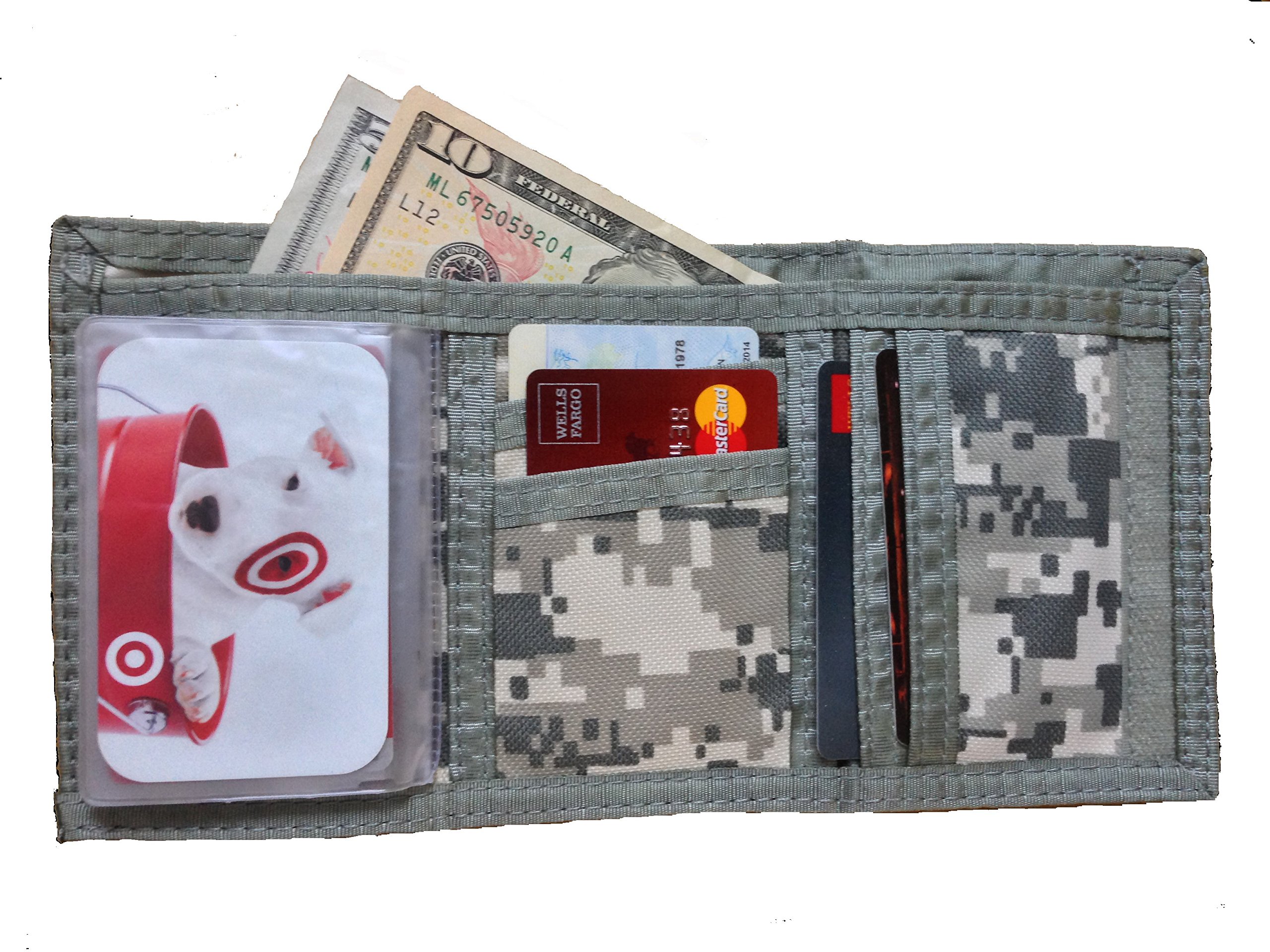 Tri-Fold Military Digital Camo Wallet for Men - ACU Army Style Billfold (3-Pack) - Perfect for Outdoor Adventures, Camping & Tactical Gear Storage