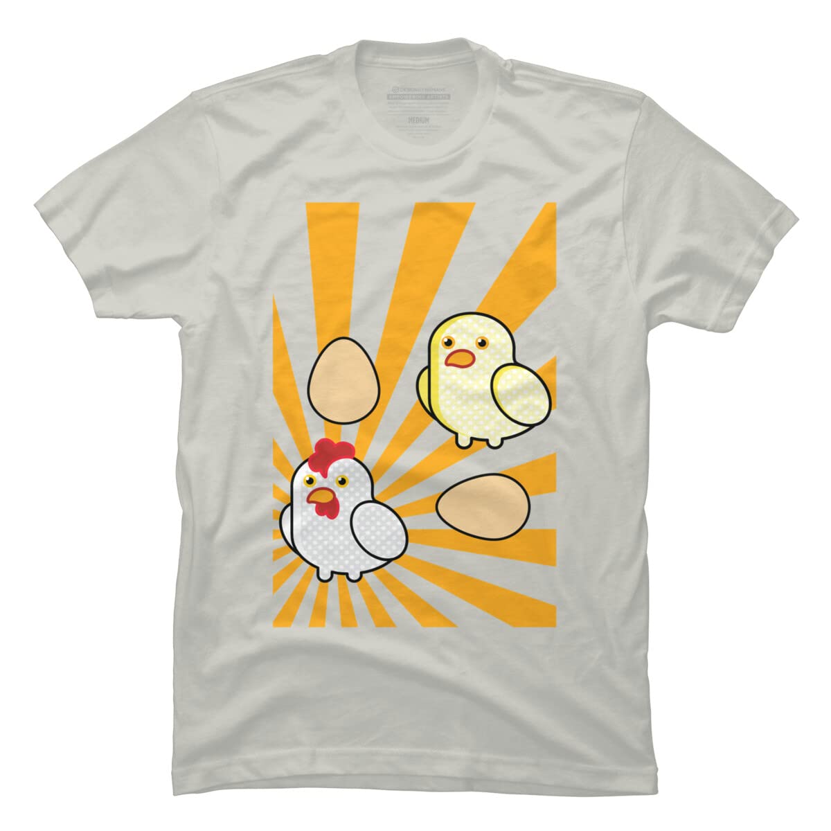 StudioFibonacci Pop Art Chickens Graphic T-Shirt for Men | Unique Funny Chicken Design Cotton Tee | Casual Wear, Gift for Art Lovers
