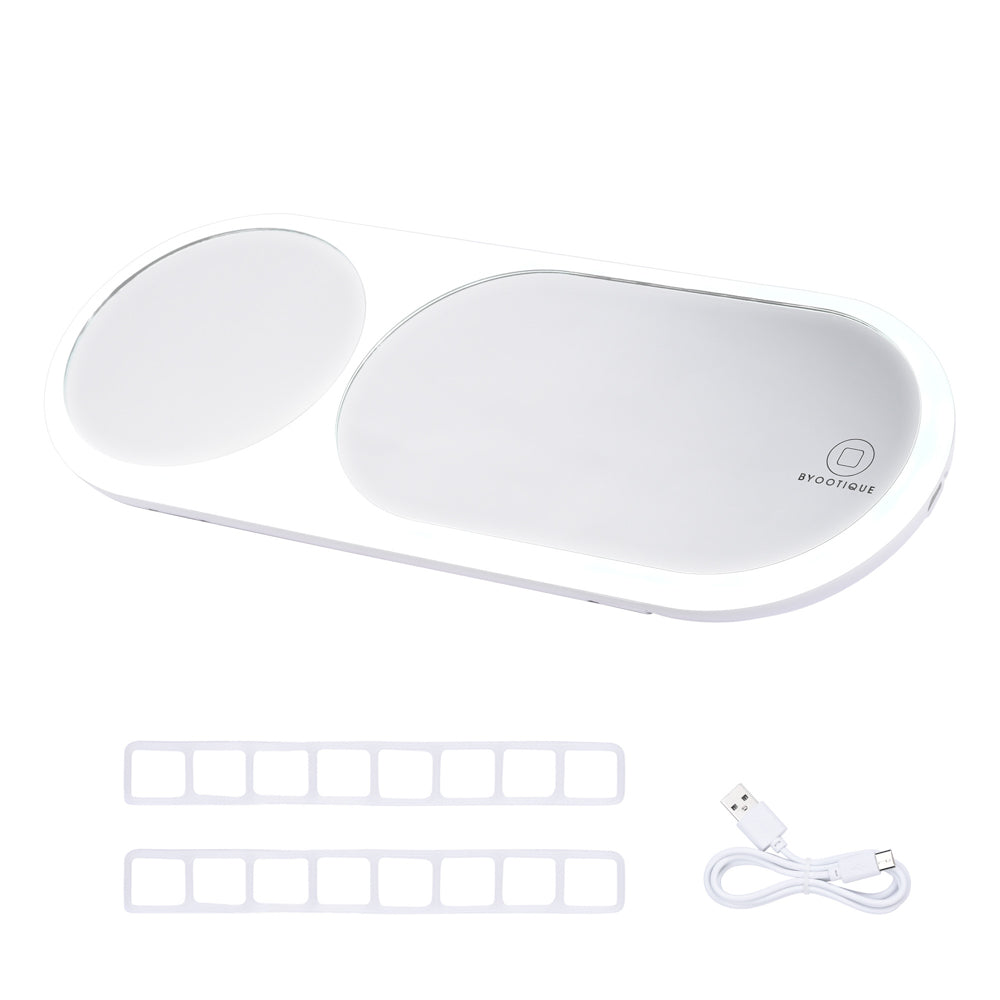 TheLAShop Clip-On Vanity Mirror with LED Light & 3X Magnification - Perfect for Cars, Makeup, and Travel | Sun Visor Mirror with Light for Women & Men