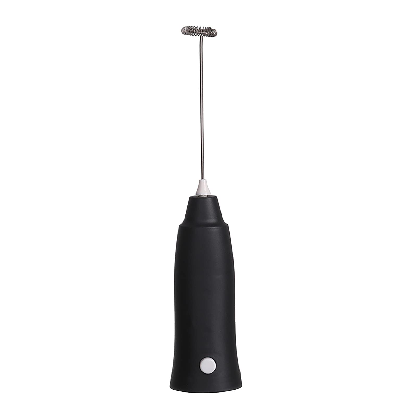 Low Noise Electric Milk Frother - Mini Handheld Milk Foam Mixer for Coffee, Hot Chocolate & Dairy Drinks - Portable Battery Operated Whisk for Latte, Cappuccino & Baking (Black)