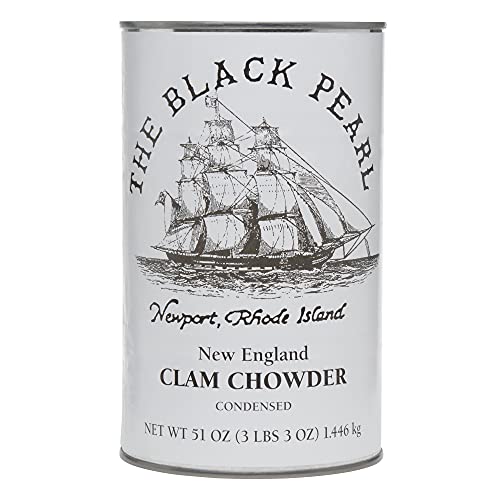 Premium New England Clam Chowder Soup - The Black Pearl Brand, 51 oz Can | Authentic Condensed Seafood Chowder for Family Dinners, Camping & Quick Meals