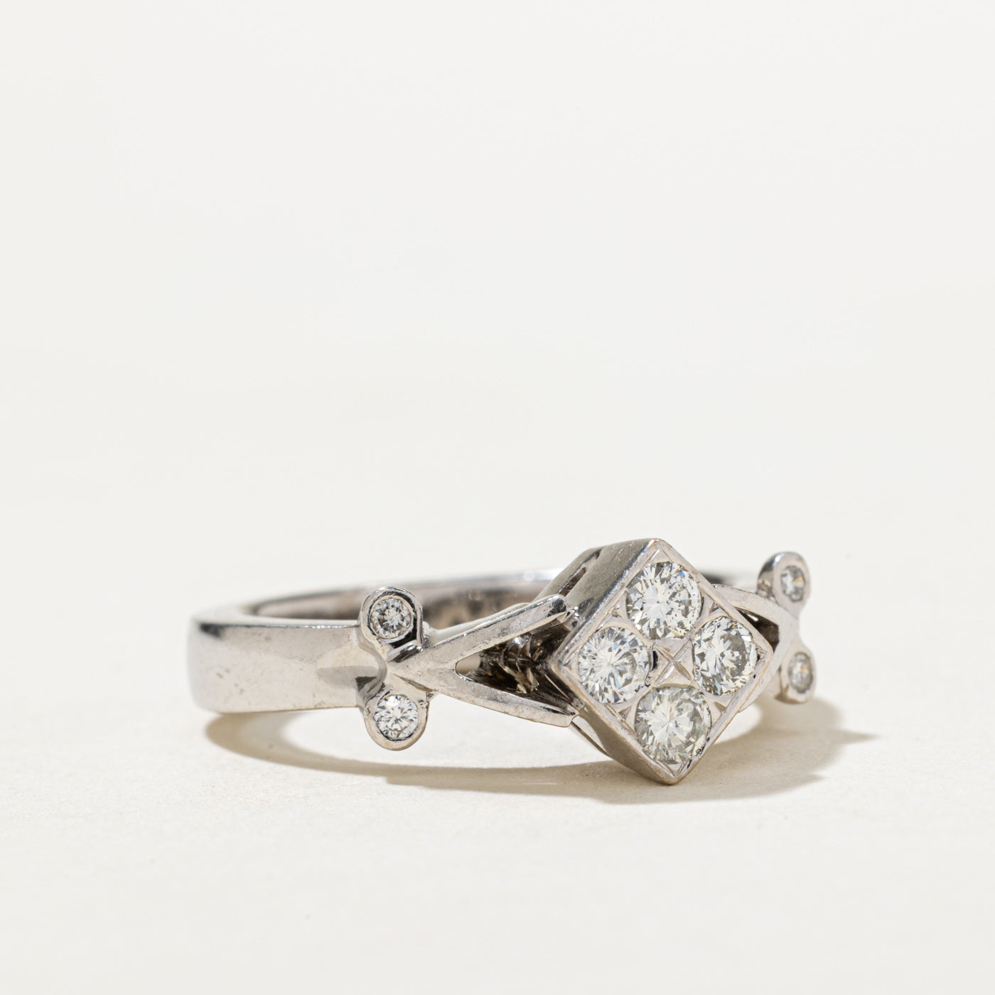 0.32ctw Diamond Cluster Ring - Size 6.25 - Elegant Wedding Band, Anniversary Gift for Her - Perfect for Engagement, Proposal & Special Occasions