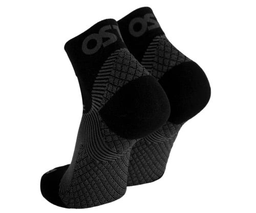 FS4 Plantar Fasciitis Compression Socks 1/4 Crew (Black) - Arch Support & Pain Relief for Men & Women - Ideal for Running, Hiking & Everyday Comfort