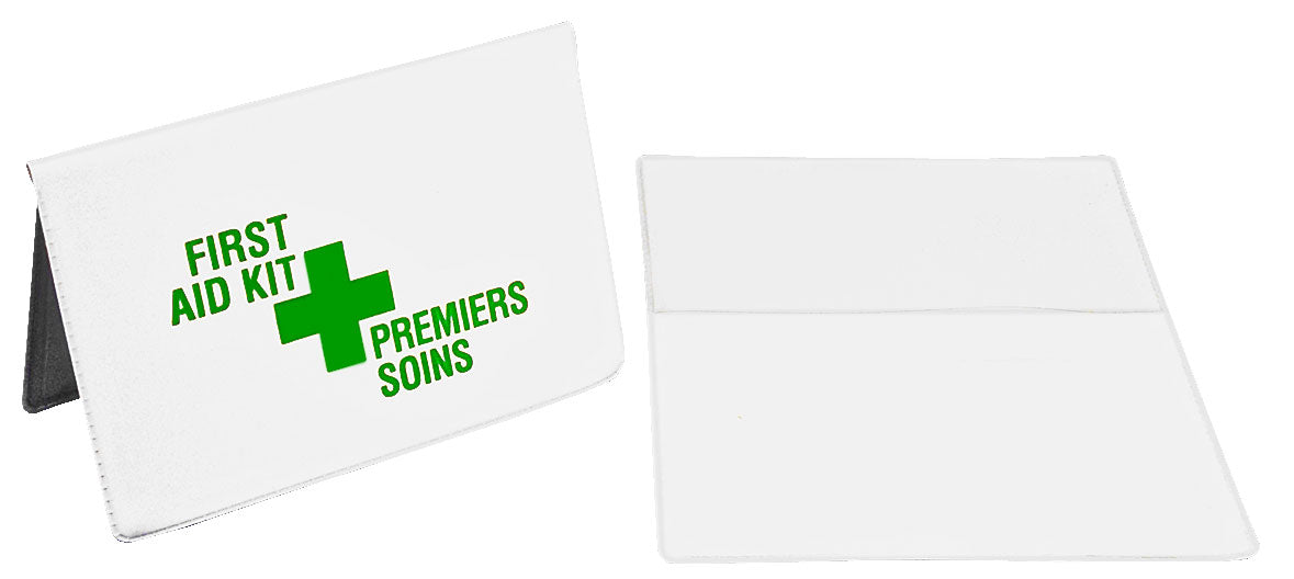 Vinyl First Aid Wallet - Compact & Durable Emergency Medical ID Card Holder for Travel, Hiking & Outdoor Adventures