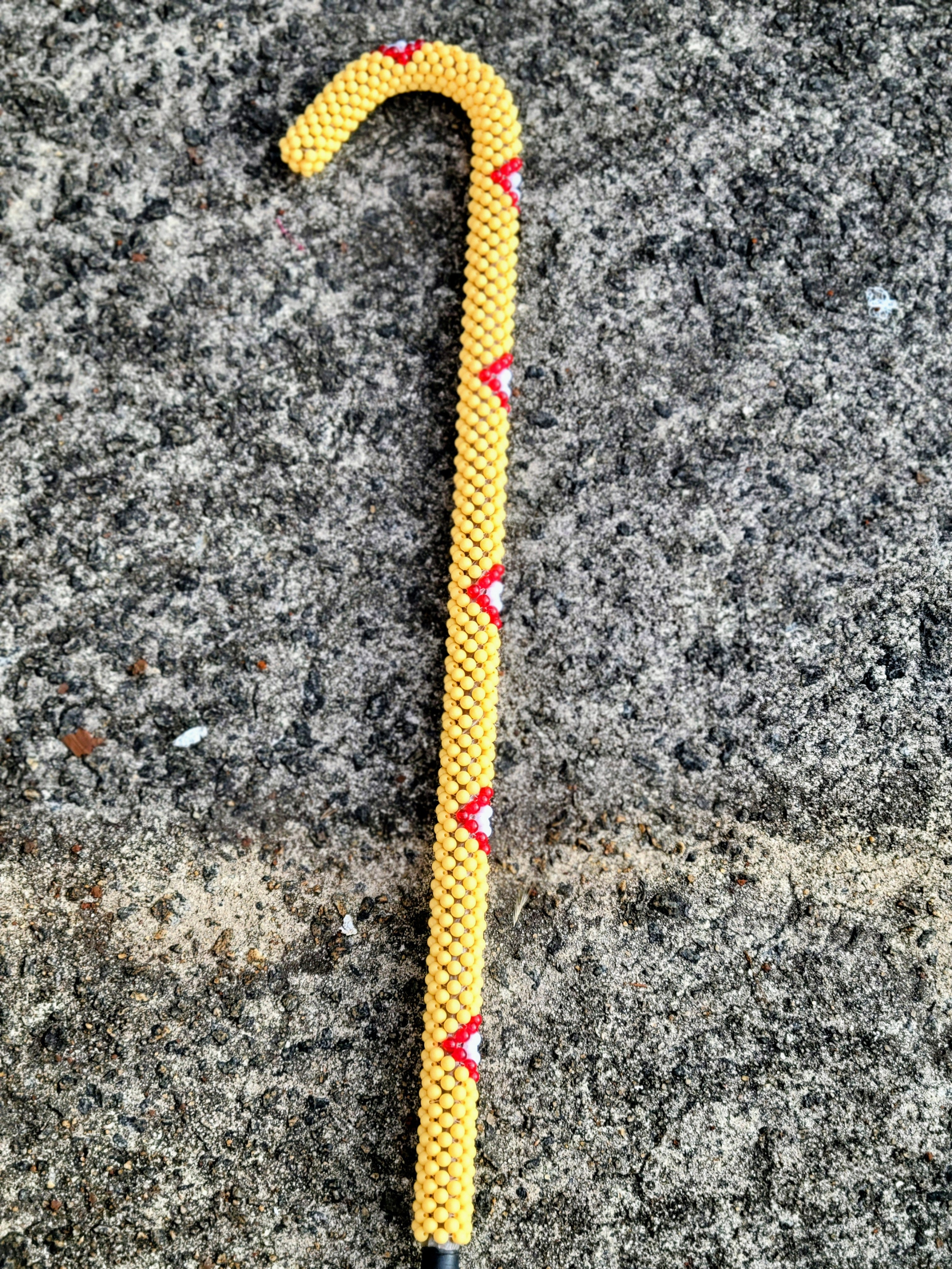 Handmade African Coral Beaded Nigerian Igbo Walking Cane DPJC325 - Traditional Tribal Ceremonial Staff for Weddings, Cultural Events & Home Decor