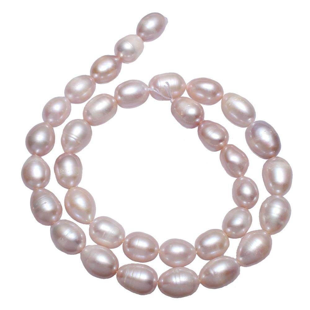 Natural Purple Freshwater Cultured Pearl Beads 9-10mm Rice Shape - DIY Jewelry Making, Wedding Accessories, Christmas Gifts - 14 Inch Strand - Perfect for Necklaces, Bracelets & Earrings