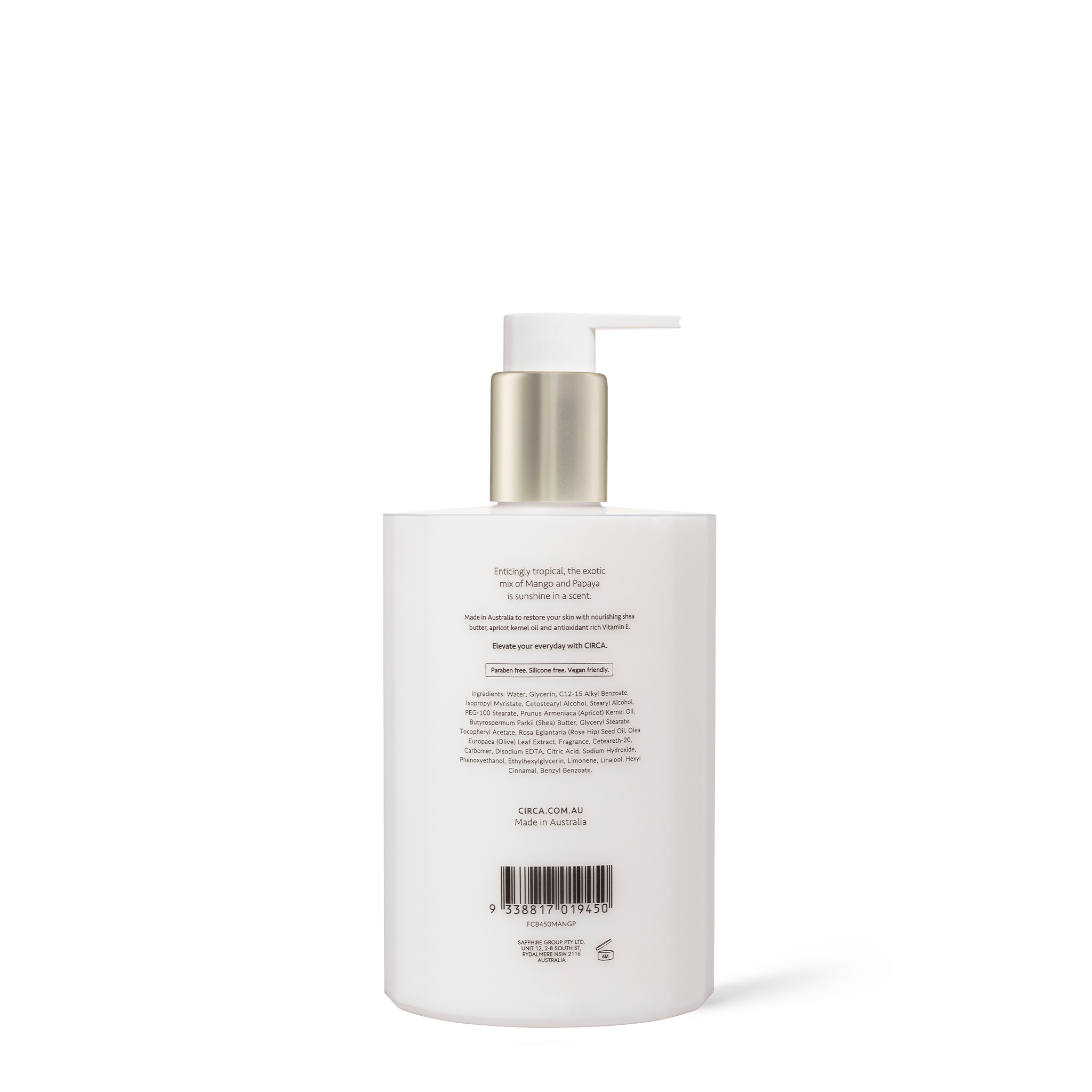 Organic Mango Papaya Hand Lotion 450ml - Moisturizing & Nourishing for Dry Skin - Perfect for Home, Office & Travel Use
