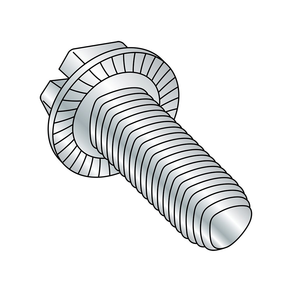 Small Parts 1110RSWS #10-32 Steel Thread Rolling Screw, Zinc Plated, Serrated Hex Washer Head, Slotted Drive, 5/8