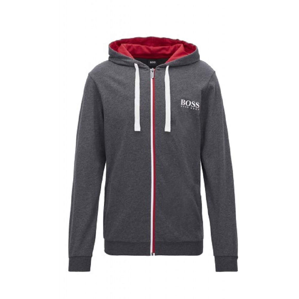 Hugo Boss Men's Cotton Hooded Track Suit with Joggers - Gray | Premium Athletic Wear for Gym, Running & Casual Street Style
