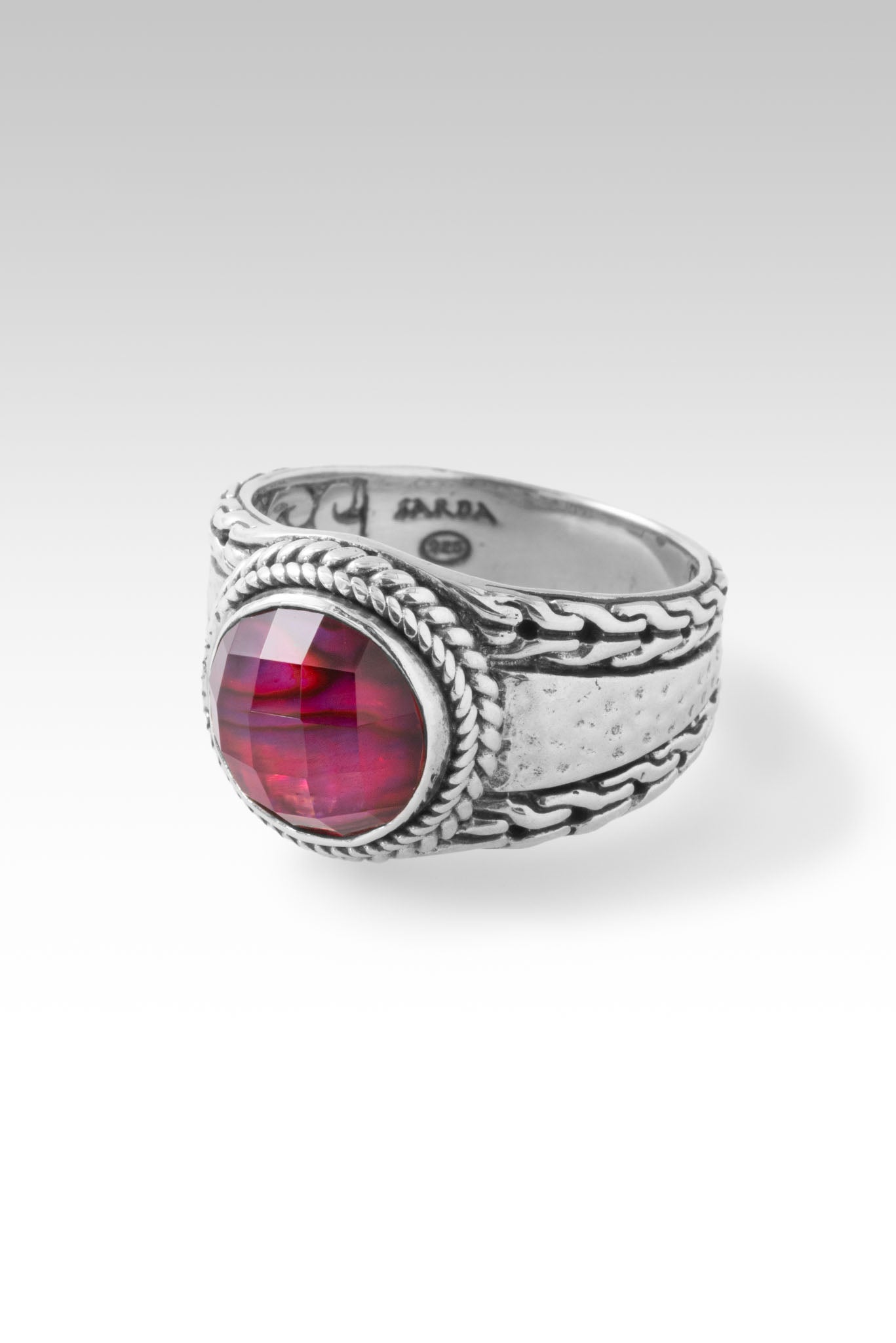 Pink Purple Abalone Spiritual Splendor Ring™ - Elegant Handmade Jewelry for Women, Boho Chic Accessory for Meditation, Yoga & Special Occasions