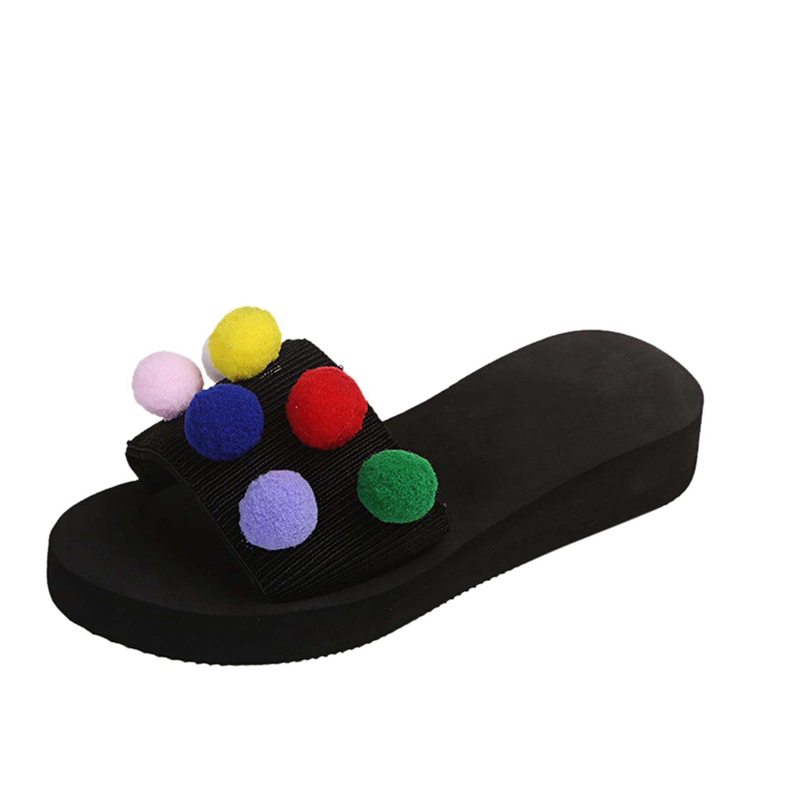 Comfortable Women's House Slippers - Soft Black Sandals for Summer & Indoor Wear, Size 9.5-10 US | Cozy Home, Lounge & Casual Outing Footwear