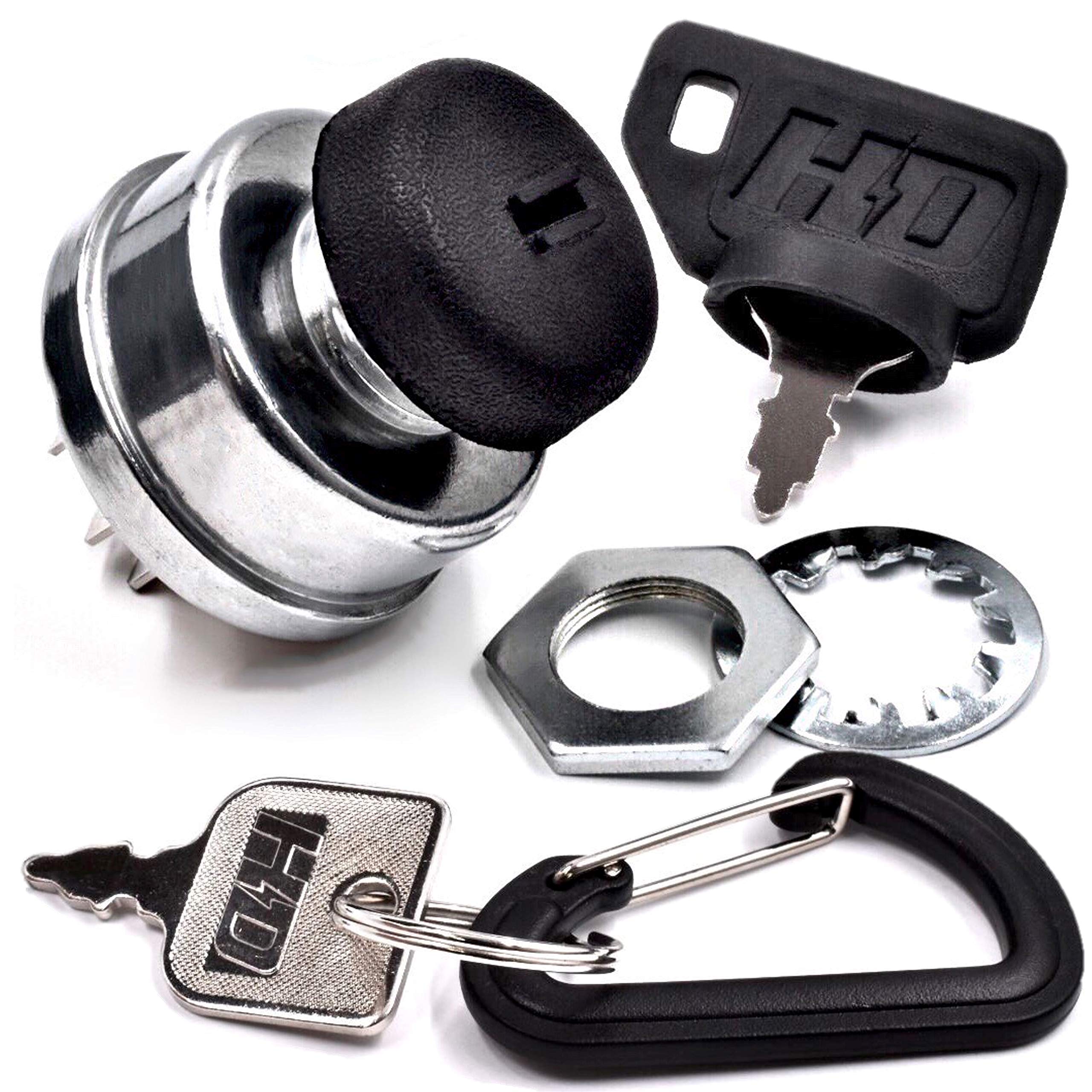 HD Switch Starter Ignition Key Switch Replacement for Encore World Lawn 423027 - Upgraded Soft-Grip Umbrella Key with 2 Keys & Free Carabiner - Dual Protection System - Perfect for Lawn Mowers, Tractors, and Outdoor Power Equipment