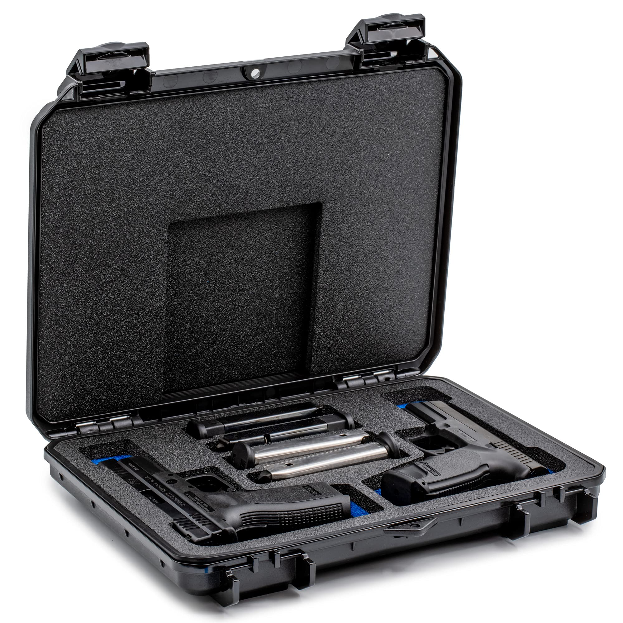 Evergreen 2 Pistol 4 Magazine Locking Compact Storage Case - Waterproof & Mil-Spec Certified for Secure Firearm Storage | Ideal for CCW, Travel & Home Protection | Made in USA