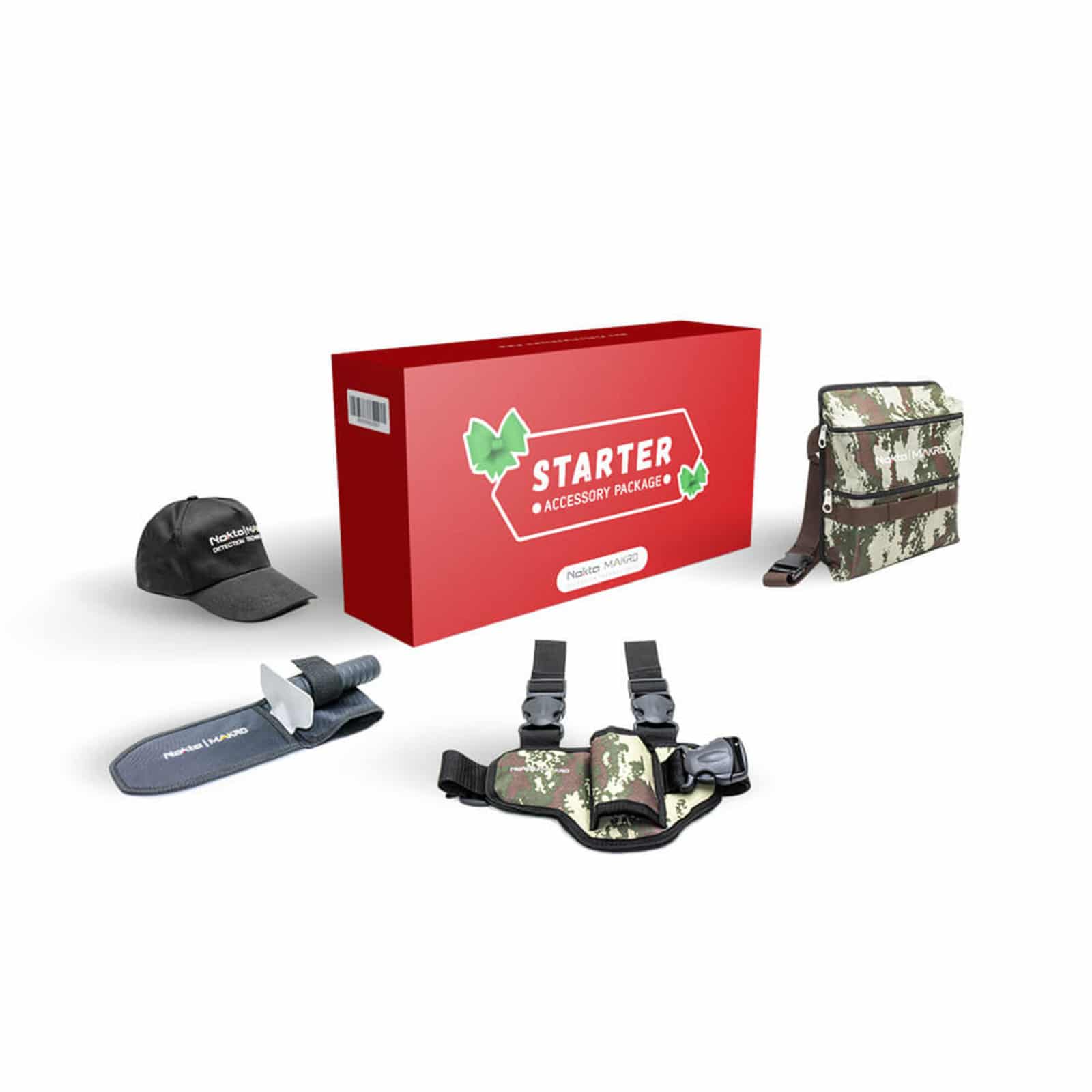 Nokta Starter Package - Premium Stainless Steel Digger, Finds Pouch, PP Leg Holster & Cap | Metal Detecting Accessories Kit for Treasure Hunting & Outdoor Adventures