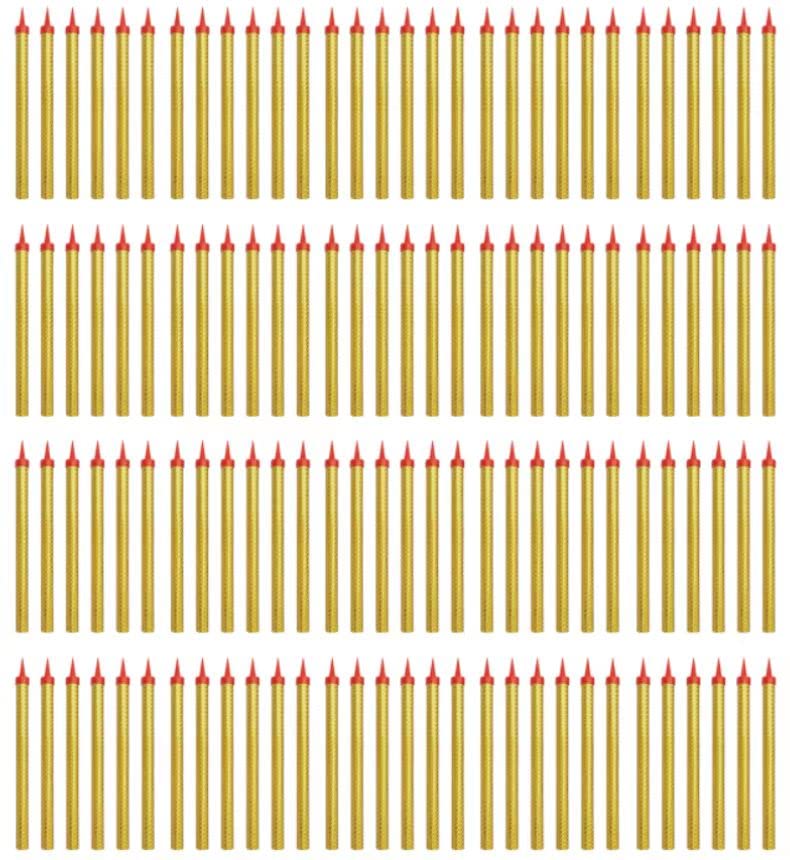 12 Pack Gold Birthday Candles - Decorative Atmosphere Candles for Parties, Anniversaries, Nightclubs & Celebrations (120 Pcs) - Perfect for Cake Toppers, Table Centerpieces & Event Decorations