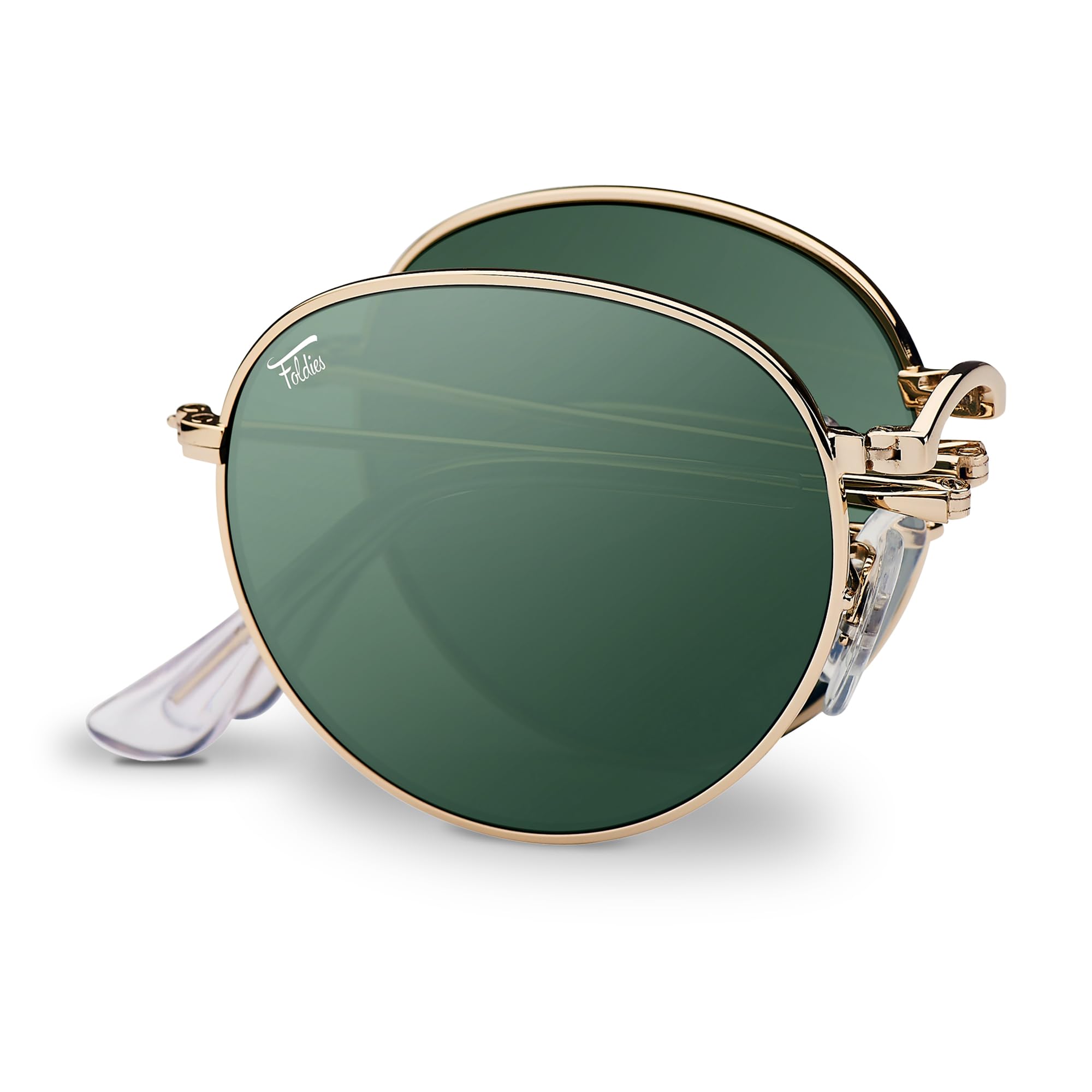 Polarized Round Folding Sunglasses for Men & Women - UV400 Protection Blocks UVA/UVB Rays - Includes Leather Case - Perfect for Travel, Driving & Outdoor Activities