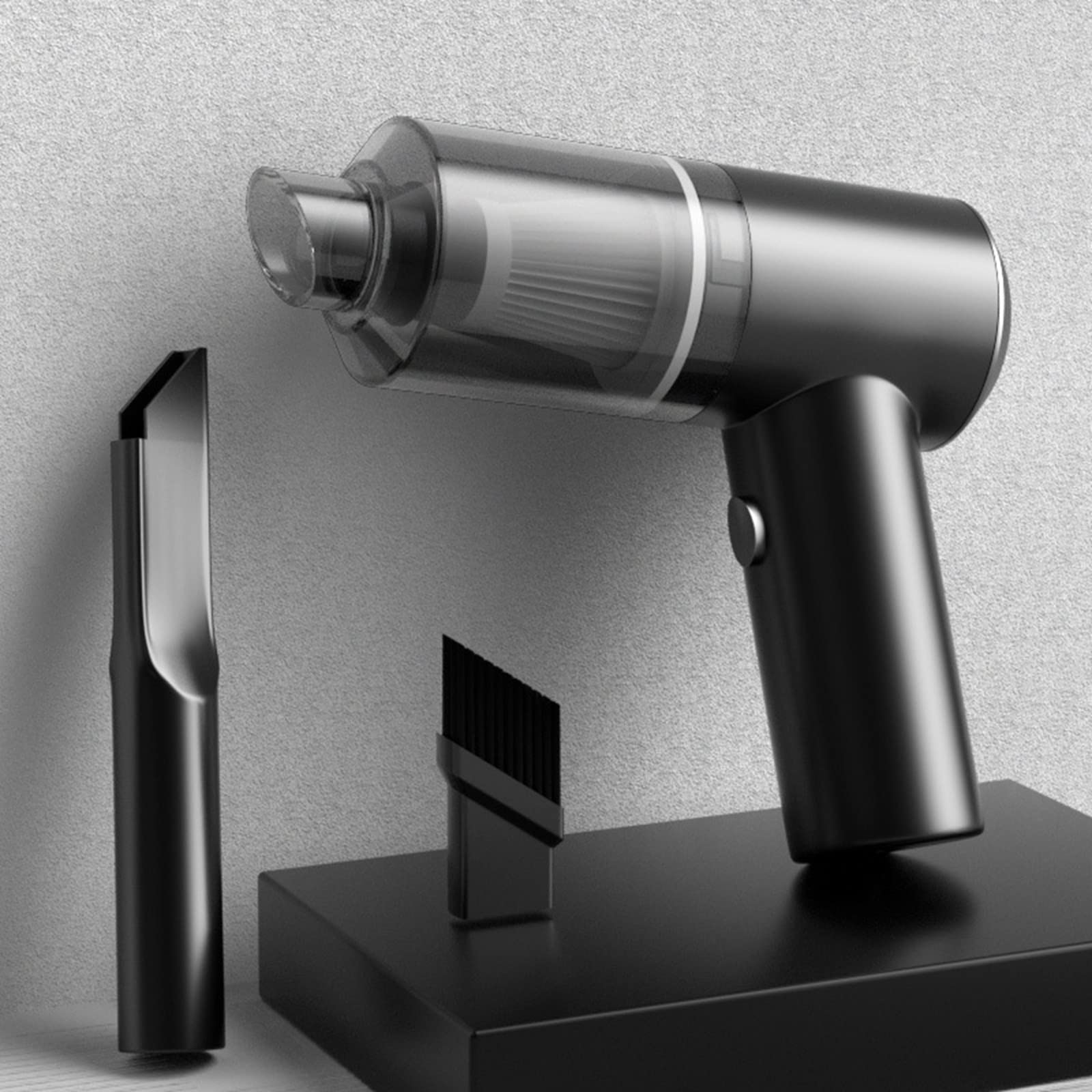 Kimanli Cordless Handheld Vacuum Cleaner - 120W High Power Rechargeable Mini Vacuum for Car, Home & Office - Portable Car Vacuum for Quick Cleaning (Black/White) - Perfect for Pet Hair, Crumbs & Dust Removal