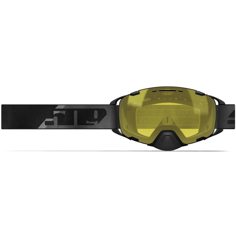 509 Aviator 2.0 Fuzion Flow Goggle - Black with Yellow Lens - Anti-Fog, UV Protection Snowboard & Ski Goggles for Men & Women - Perfect for Winter Sports & Outdoor Activities