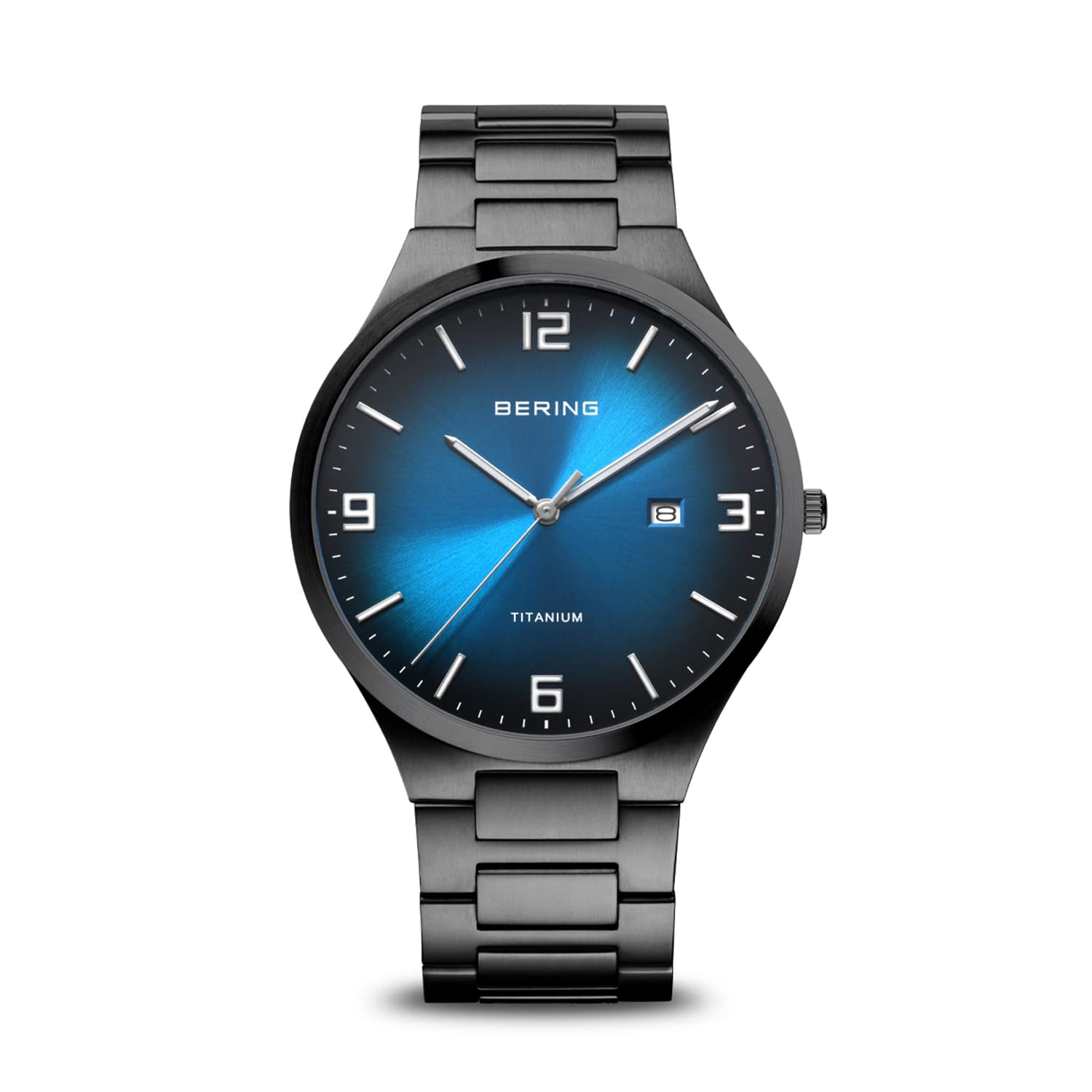 BERING Men's Titanium Analog Quartz Watch with Titan Strap & Sapphire Crystal - Luxury Minimalist Dress Watch for Business, Formal Occasions & Everyday Wear (Model 15240-727)