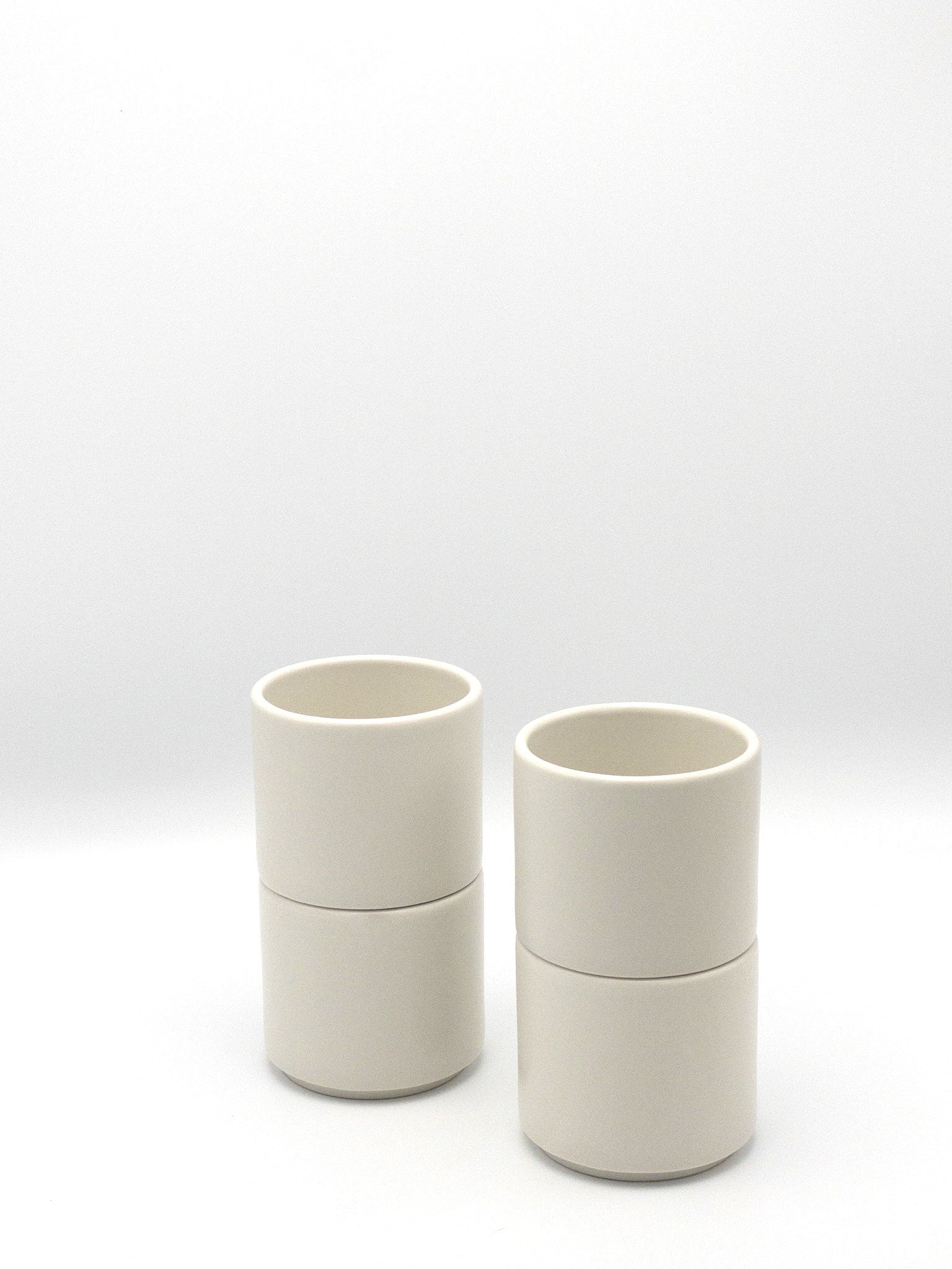 Premium Matte White Modern Latte Mugs Set of 4 - Elegant Coffee Cups for Home, Office & Cafe Use - Dishwasher & Microwave Safe