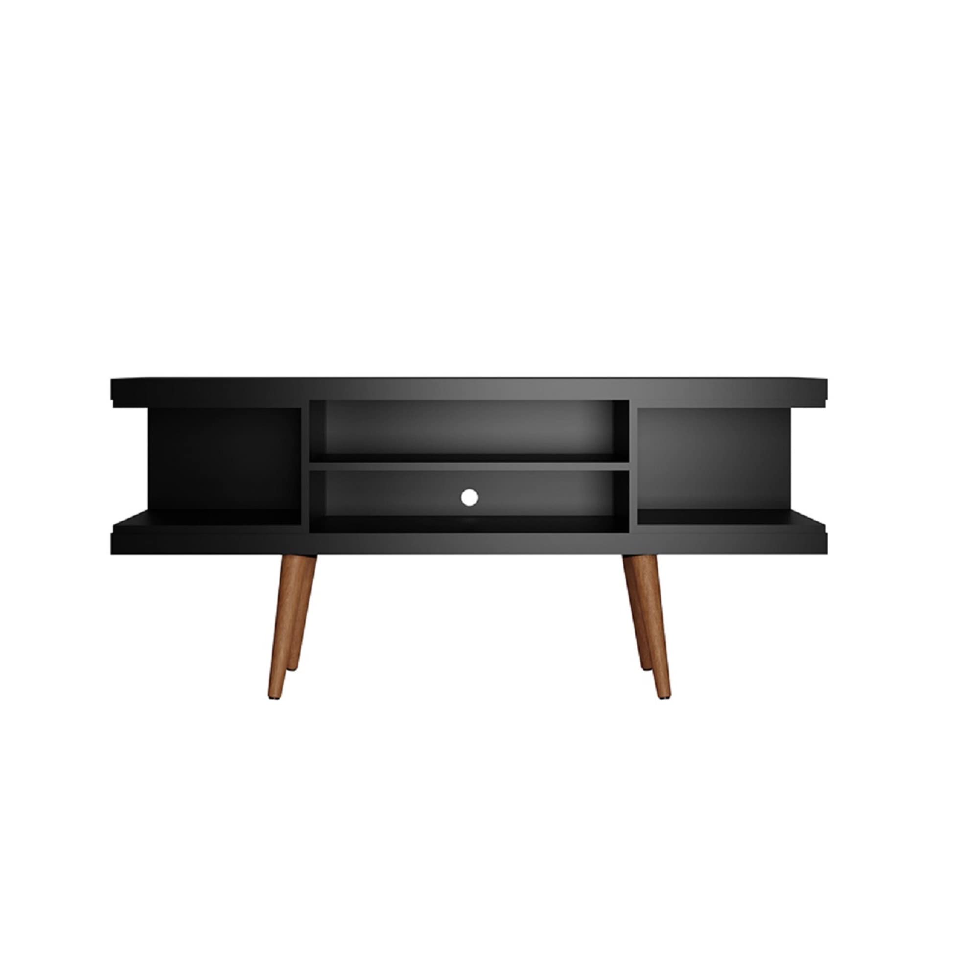 Mid Century Modern TV Stand with Shelves & Open Cubbies - 53.14