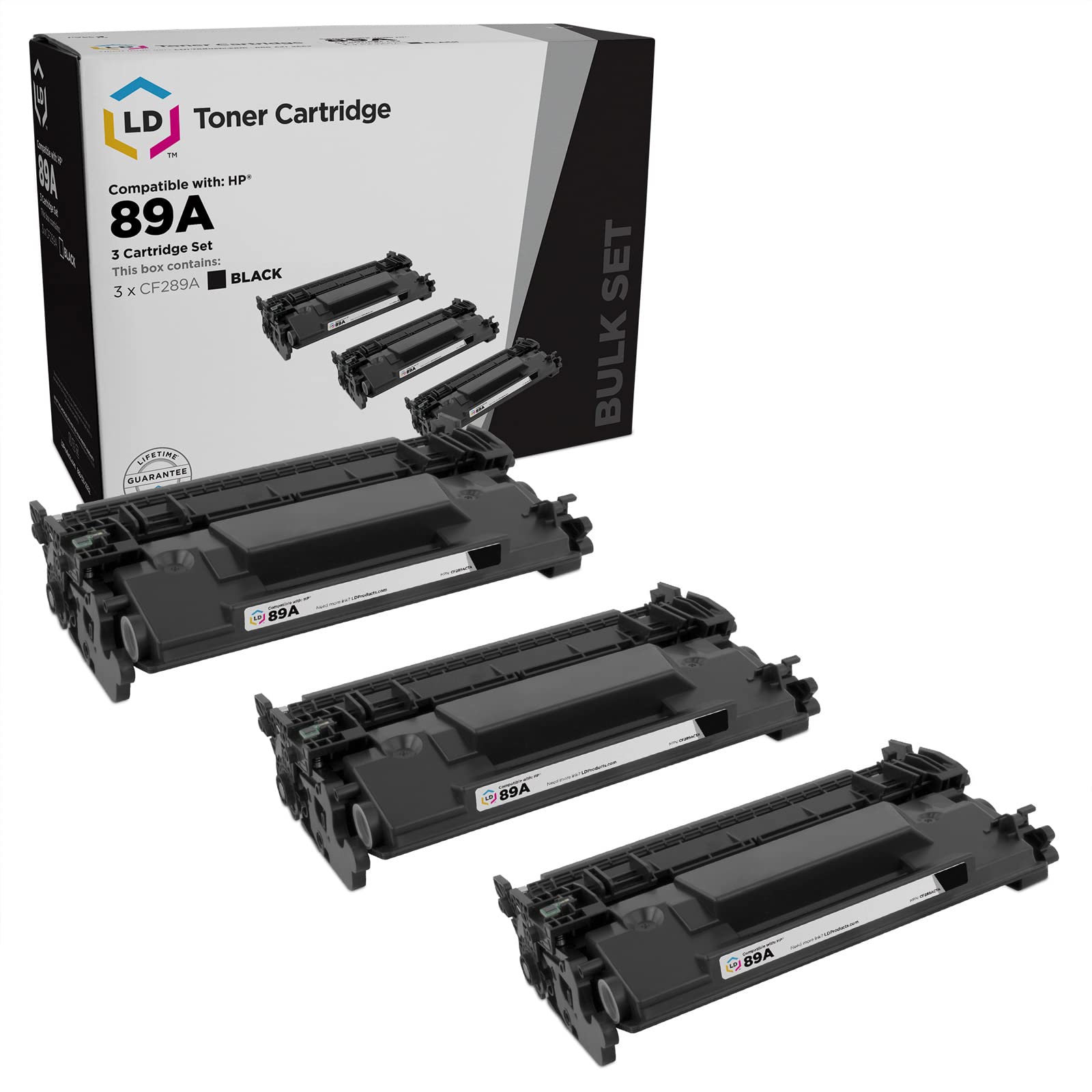 LD Products Compatible Toner Cartridge Replacement for HP 89A CF289A 89X CF289X (3-Pack, Black) - Works with HP LaserJet Enterprise M507 M507n M507dn M507X MFP M528 Series Printers - Ideal for Office & High-Volume Printing Needs
