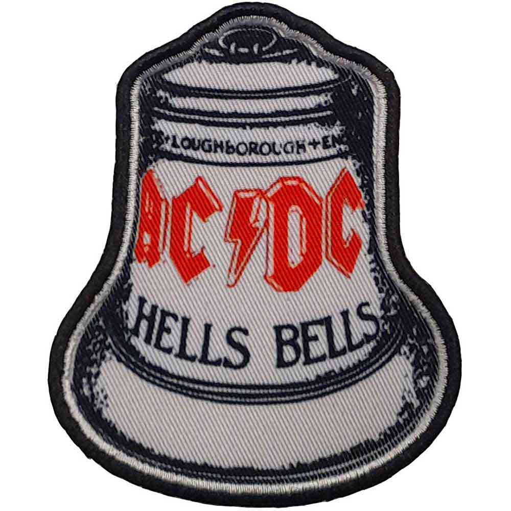 Hells Bells AC/DC Iron On Patches - White Rock Band Embroidered Badges for Jackets, Jeans & Backpacks | Perfect for Fans & DIY Clothing Customization