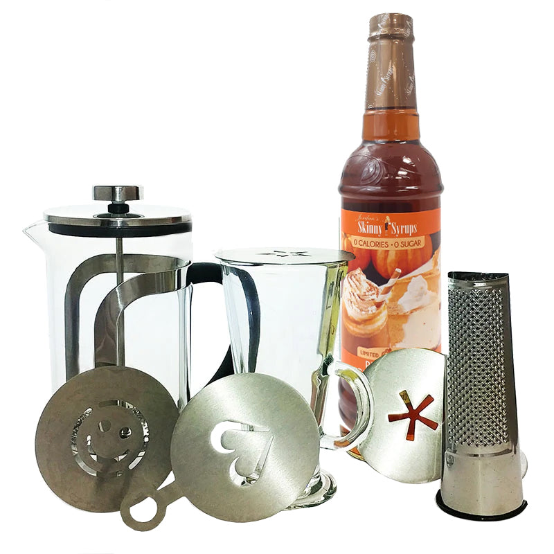 BarConic® Fall Coffee Kit - Premium Pumpkin Spice & Caramel Flavored Coffee Set with Mug & Stirrers - Perfect for Autumn Mornings, Cozy Evenings & Holiday Gifting