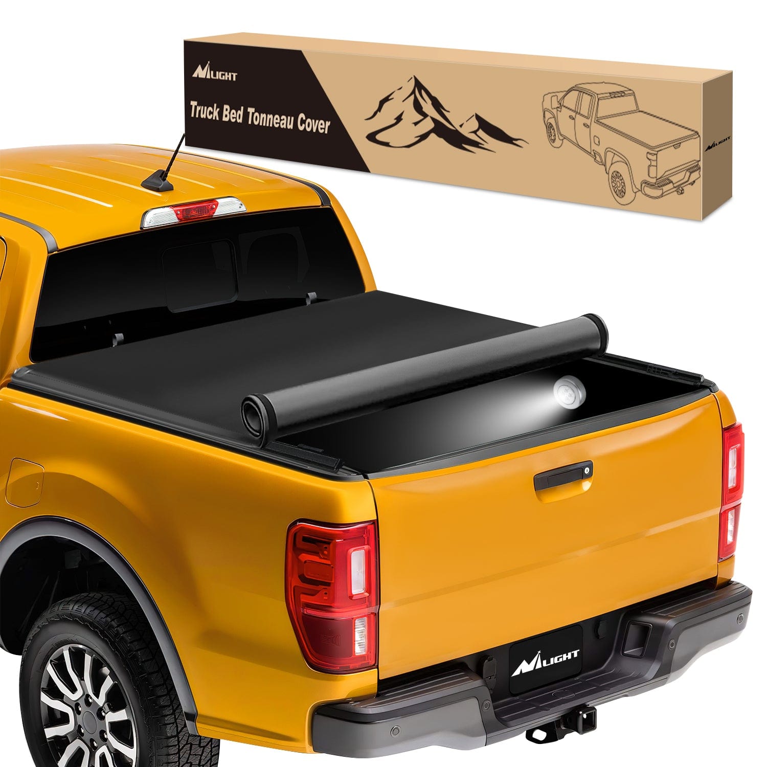 5ft Soft Roll Up Truck Bed Cover for Ford Ranger 2019-2023 | Waterproof Tonneau Cover | Easy Installation & Secure Fit | Perfect for Camping, Hauling & Outdoor Adventures