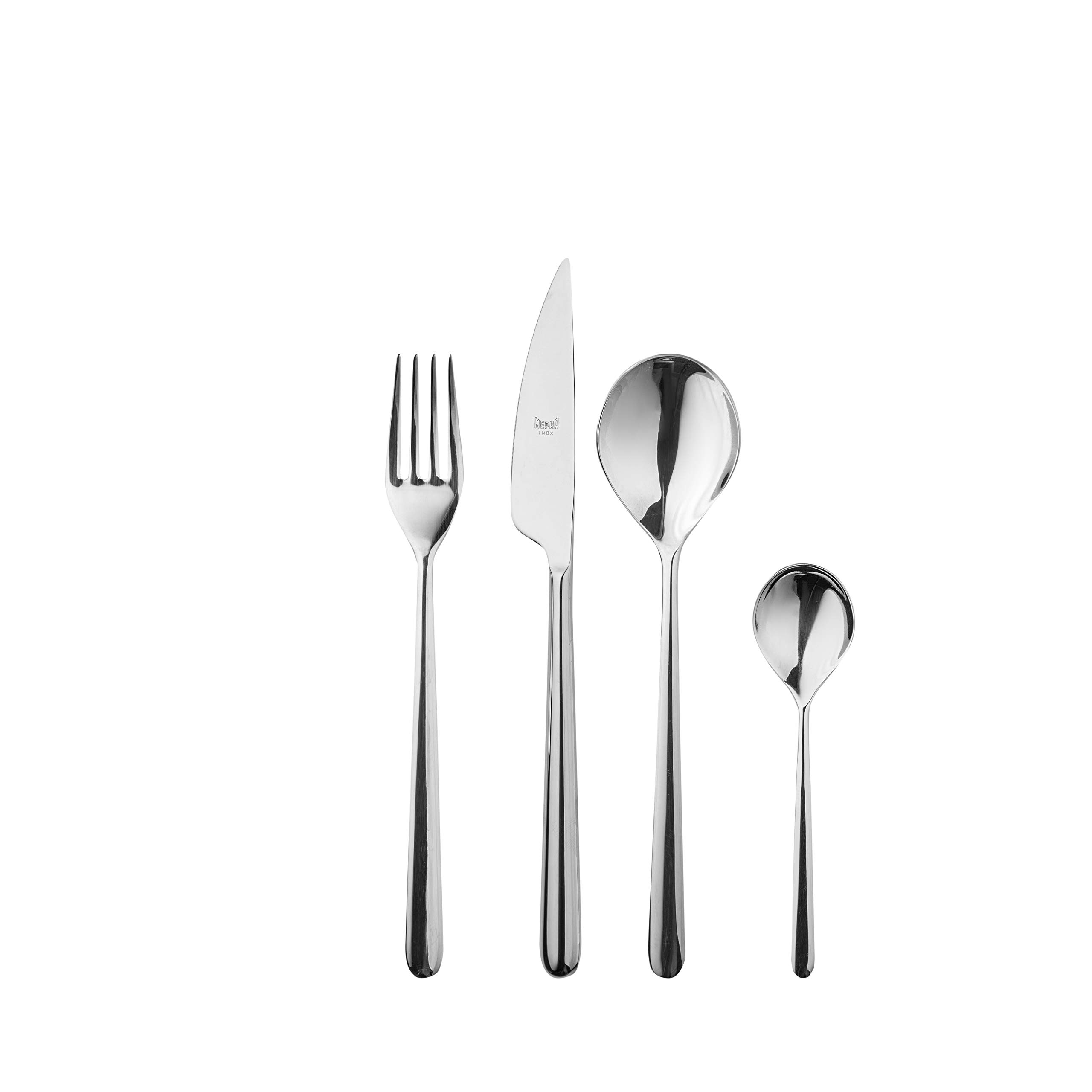 Premium MEPRA Stainless Steel Flatware Sets - Elegant Metallic Silverware for Fine Dining, Wedding Gifts & Home Entertaining