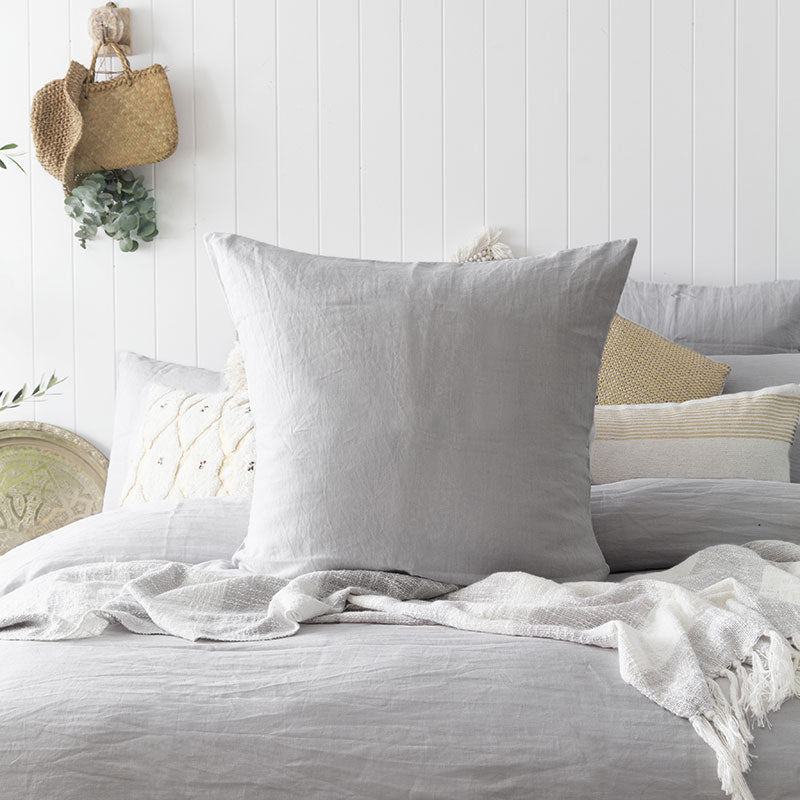 Premium 100% Linen Silver Quilt Cover Set - Queen Size Bedding for Luxurious Comfort | Perfect for Master Bedroom, Guest Room & Cozy Home Decor