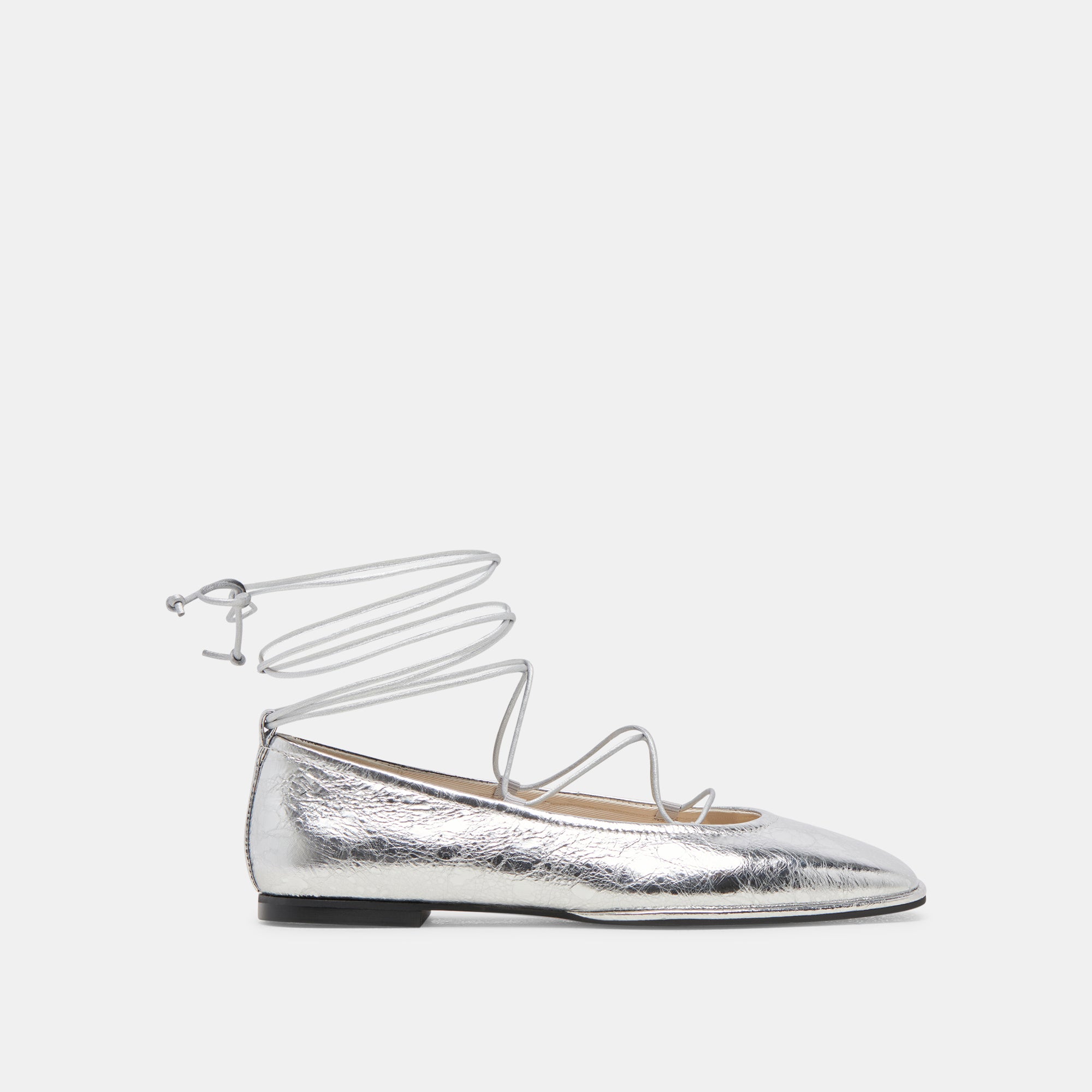 RYDER Women's Ballet Flats - Silver Distressed Leather Slip-On Shoes for Comfort & Style | Perfect for Work, Casual Wear & Travel